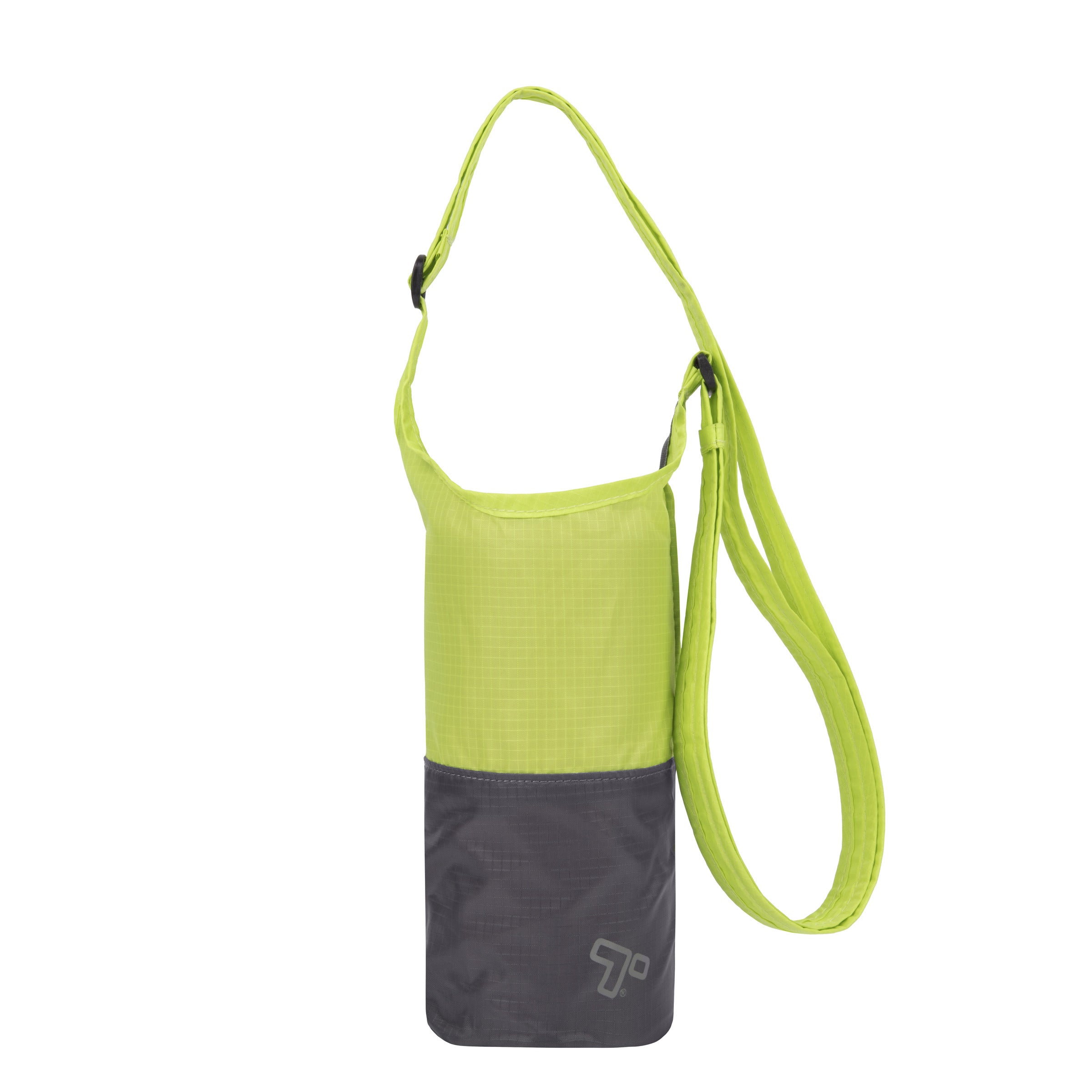 Travelon Packable Water Bottle Tote - Lightweight Collapsible Reusable Shopping Bag in Lime/Gray | Perfect for Travel, Groceries & Beach Trips