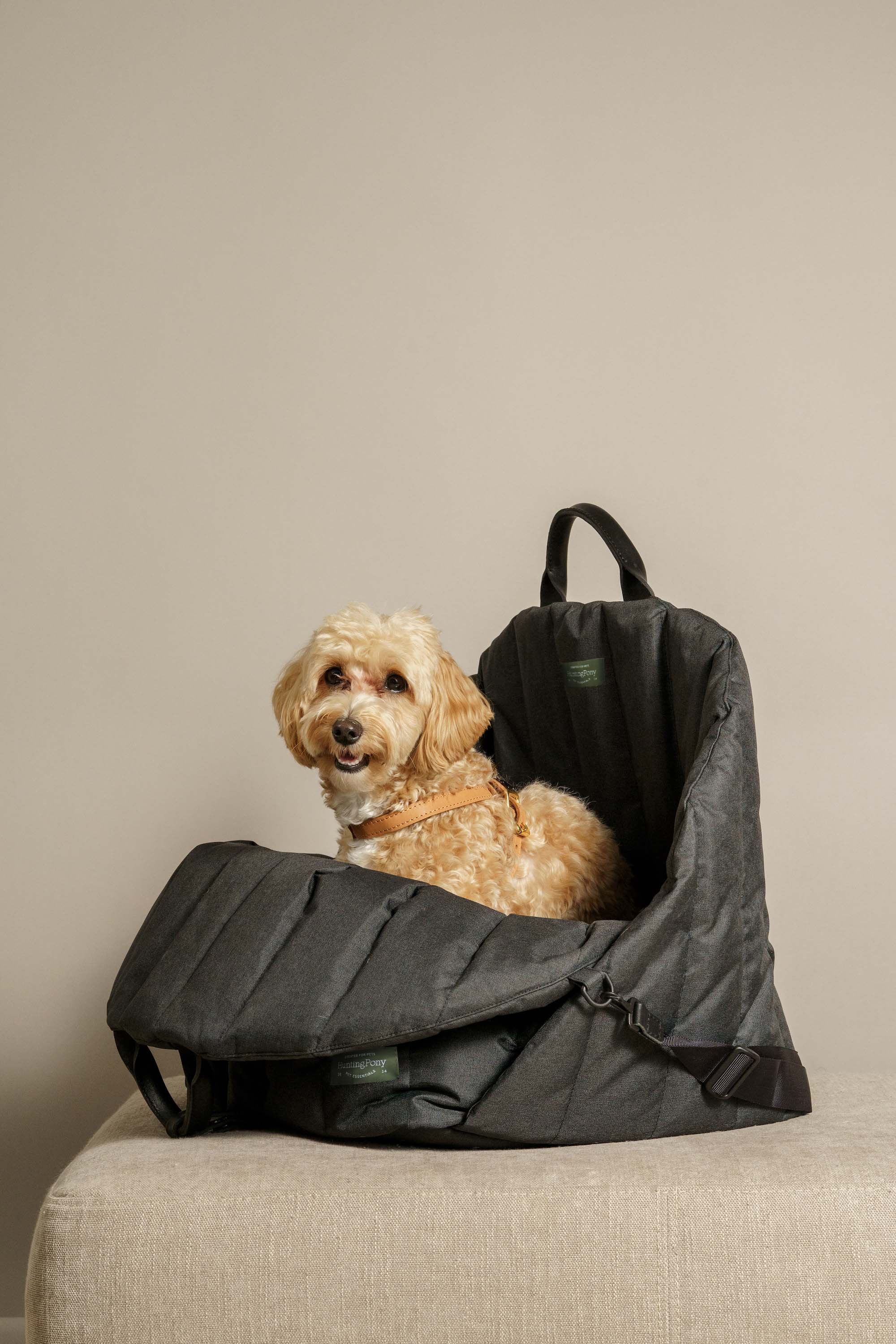 Premium Black Dog Car Seat - Safe & Comfortable Pet Travel Carrier for Small to Medium Dogs - Perfect for Road Trips & Daily Commutes