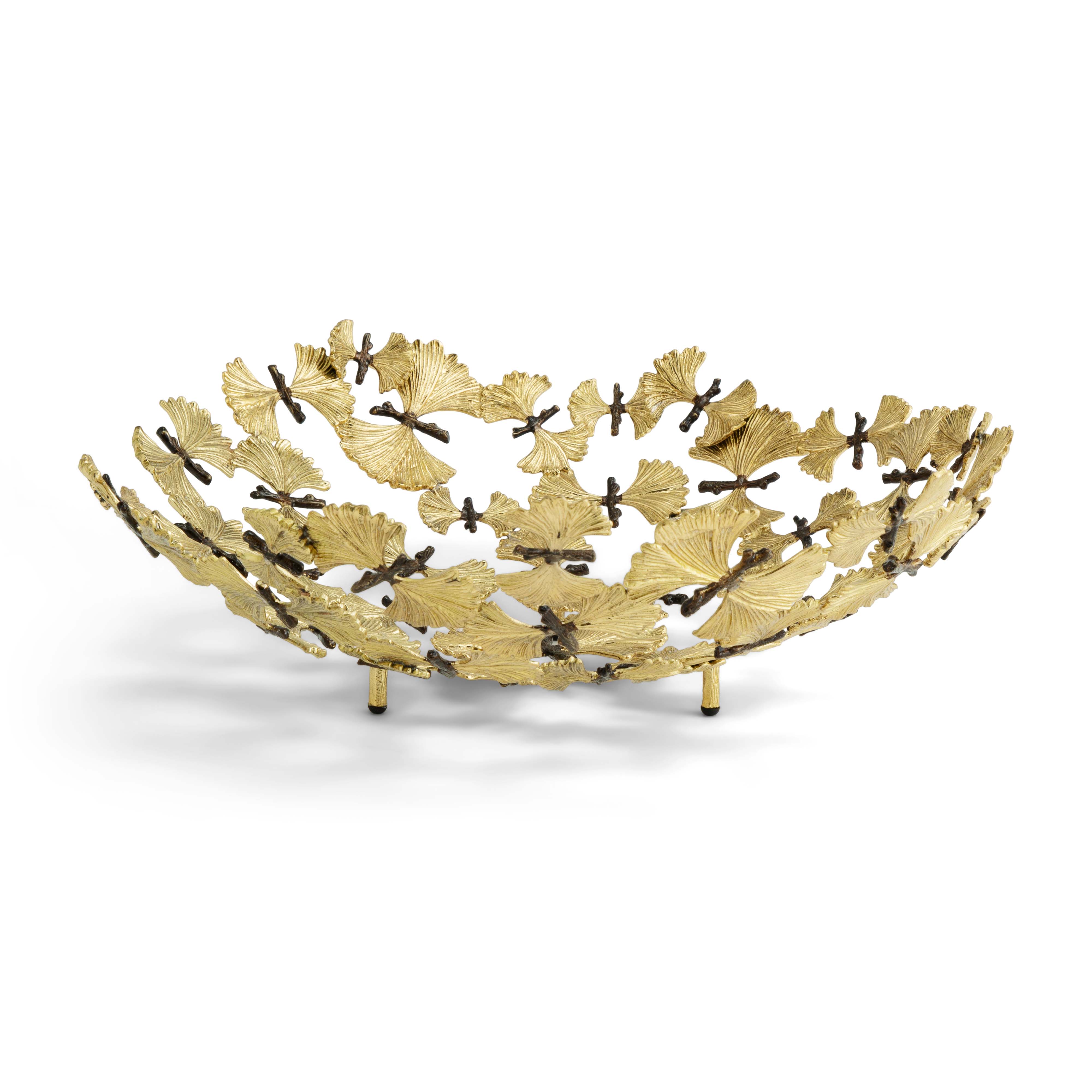 Elegant Butterfly Ginkgo Leaf Ceramic Centerpiece Bowl - Handcrafted Decorative Serving Dish for Dining Table, Wedding, Party Decor & Home Decor