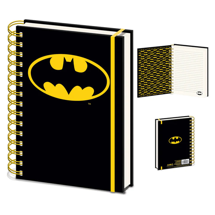 Batman Themed A5 Wire Bound Notebook - 120 Pages, Lined Paper for Journaling, Note Taking, School & Office Use - Perfect Gift for Fans & Collectors