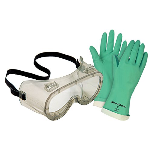 Safety Works SWX00137 Protective Gloves & Safety Goggles Kit - Durable Work Gloves with Anti-Slip Grip & Clear Lens Goggles for Construction, Woodworking, DIY Projects & Home Improvement