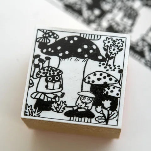 Yumi Kitagishi Mushroom Rubber Stamp Set - Handmade Craft Stamps for Scrapbooking, Card Making & DIY Projects - Perfect for Art Journals, Gift Wrapping & Stationery Decoration