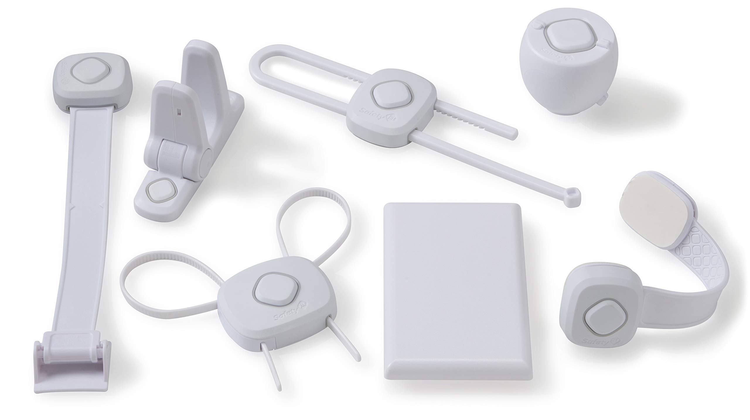 Safety 1st Outsmart Lever Handle Lock 2-Pack - Childproof Cabinet & Door Locks for Baby Safety - White (One Size) - Perfect for Kitchens, Bathrooms & Nursery Childproofing