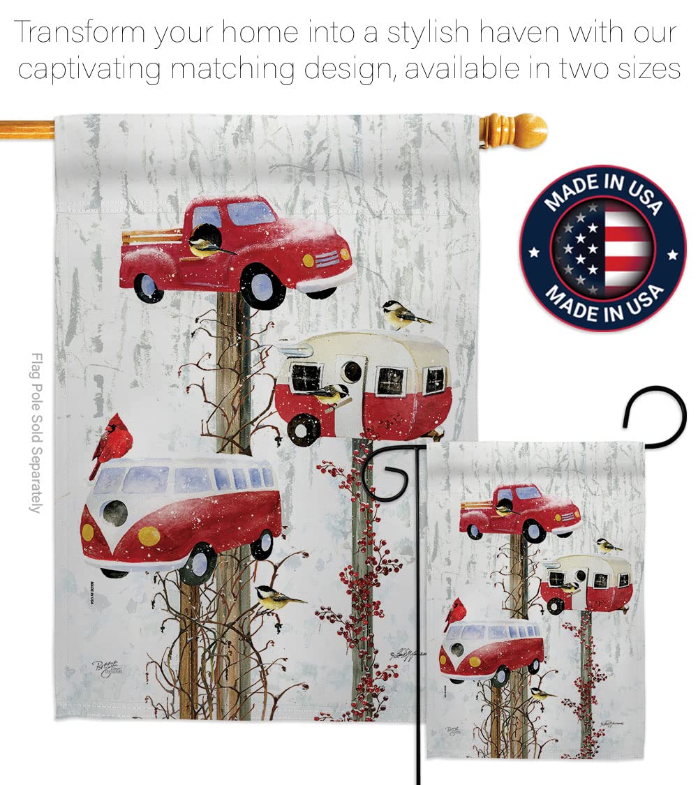 Retro Birdhouse Garden Flag Set 13