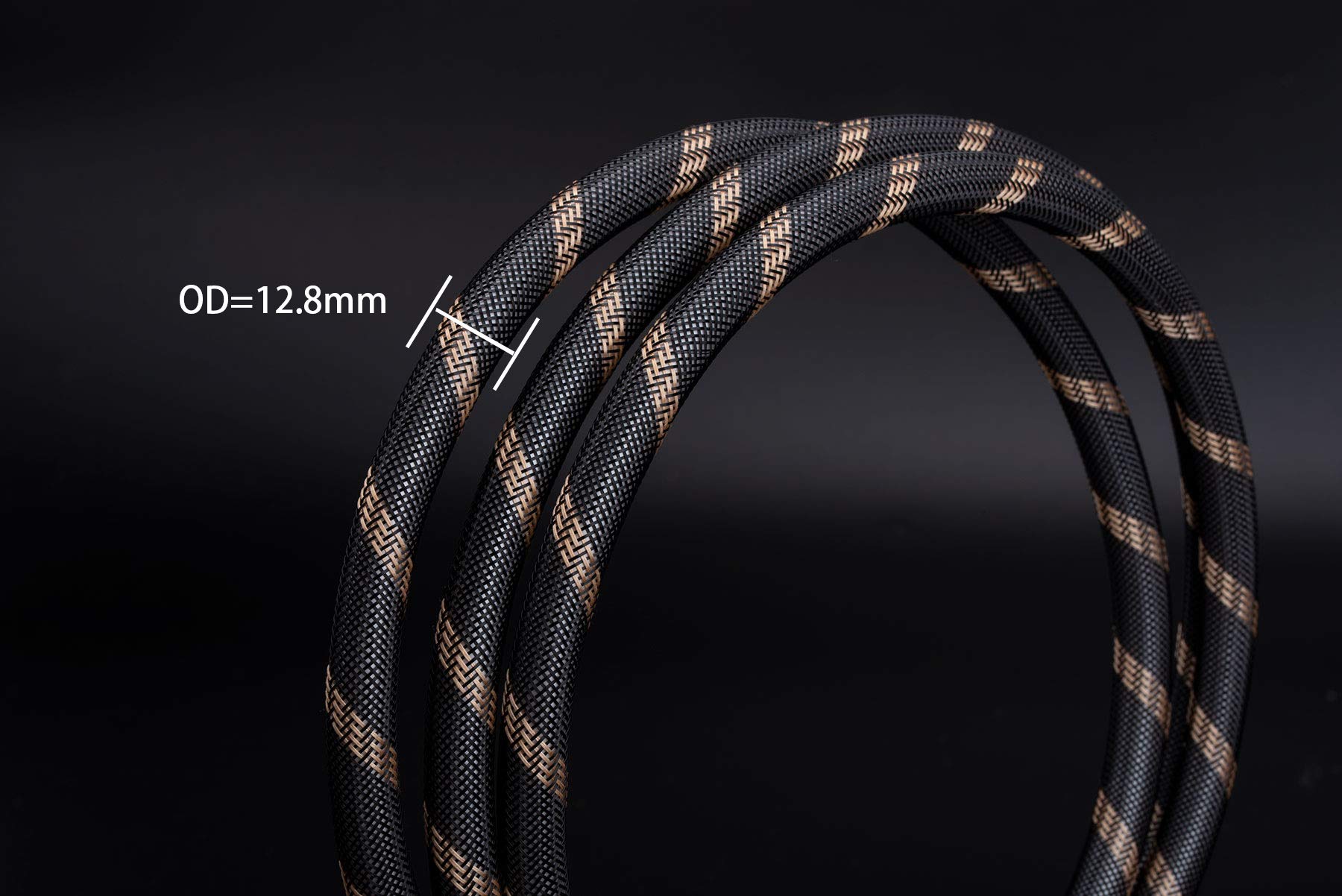 Premium Audiophile Speaker Cable Pair - Gold Plated Banana/Spade Connectors, Nylon Braid, HiFi Sound Quality (1.5M/4.9ft, 2 Cables) - Perfect for Home Theater & Stereo Speaker Systems
