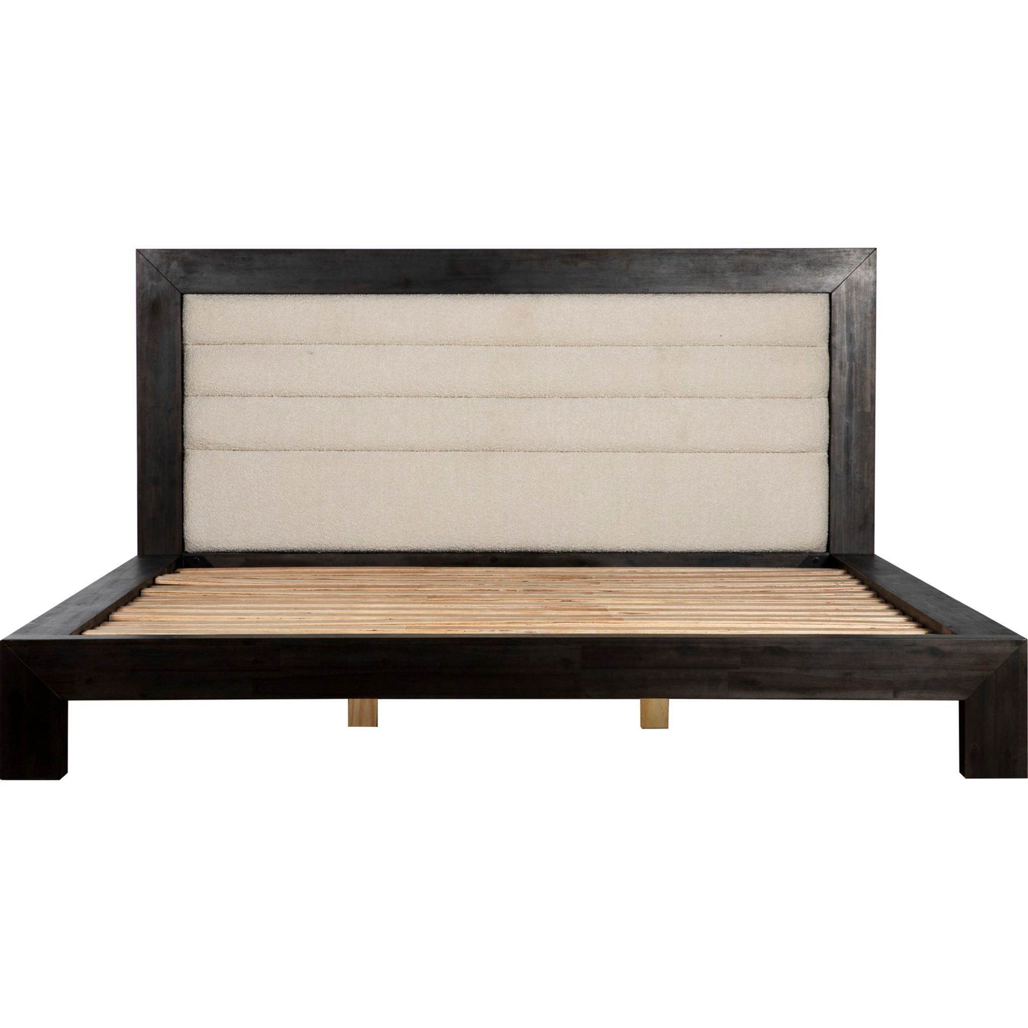 Ashcroft Platform Bed Frame - Dark Grey Queen Size, Modern Minimalist Bedroom Furniture for Small Spaces & Apartments
