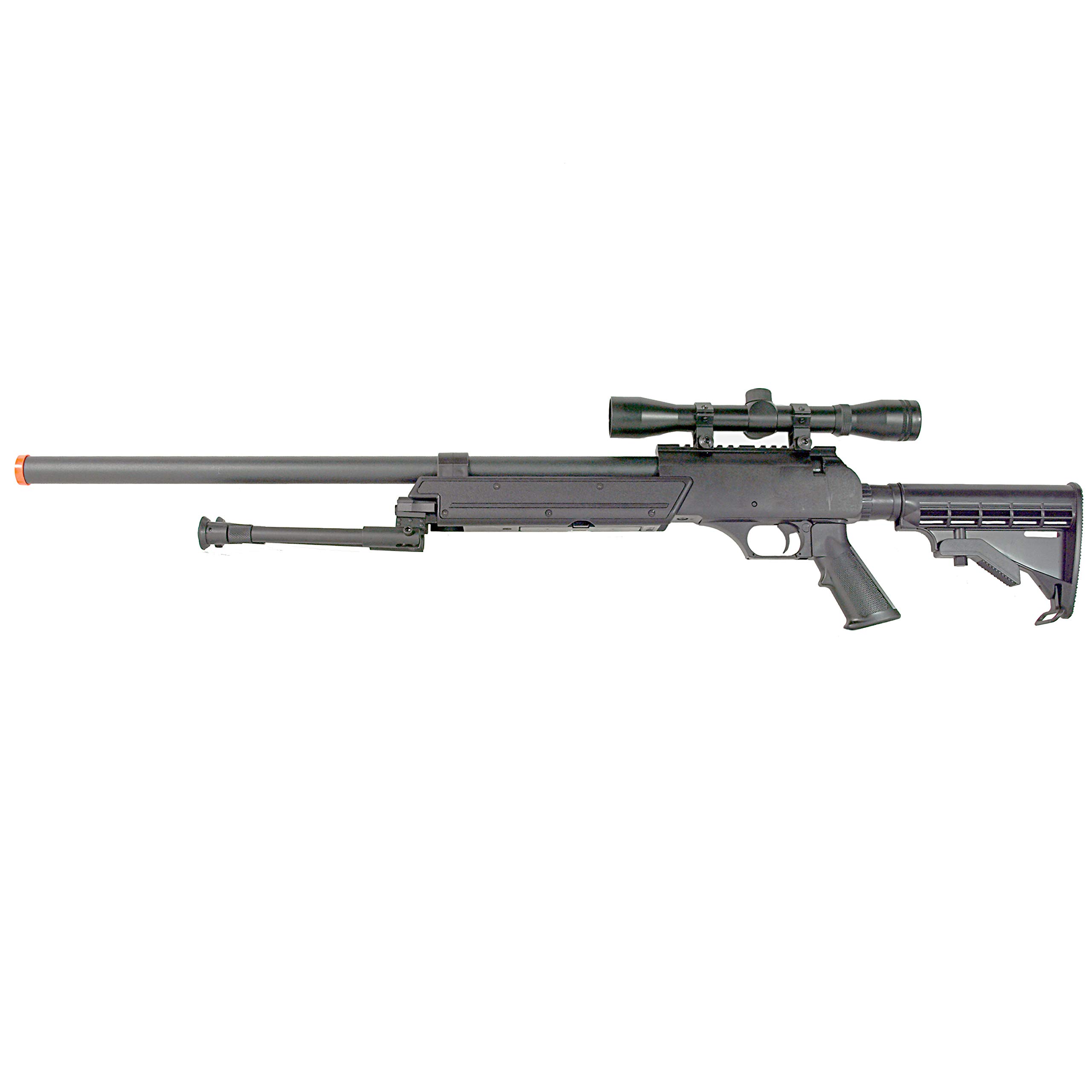 BBTac High-Power Precision Spring Airsoft Sniper Rifle - Heavy Duty Metal Construction with 3x32 Scope & Adjustable Bipod - Ideal for Target Shooting, Airsoft Battles & Outdoor Training