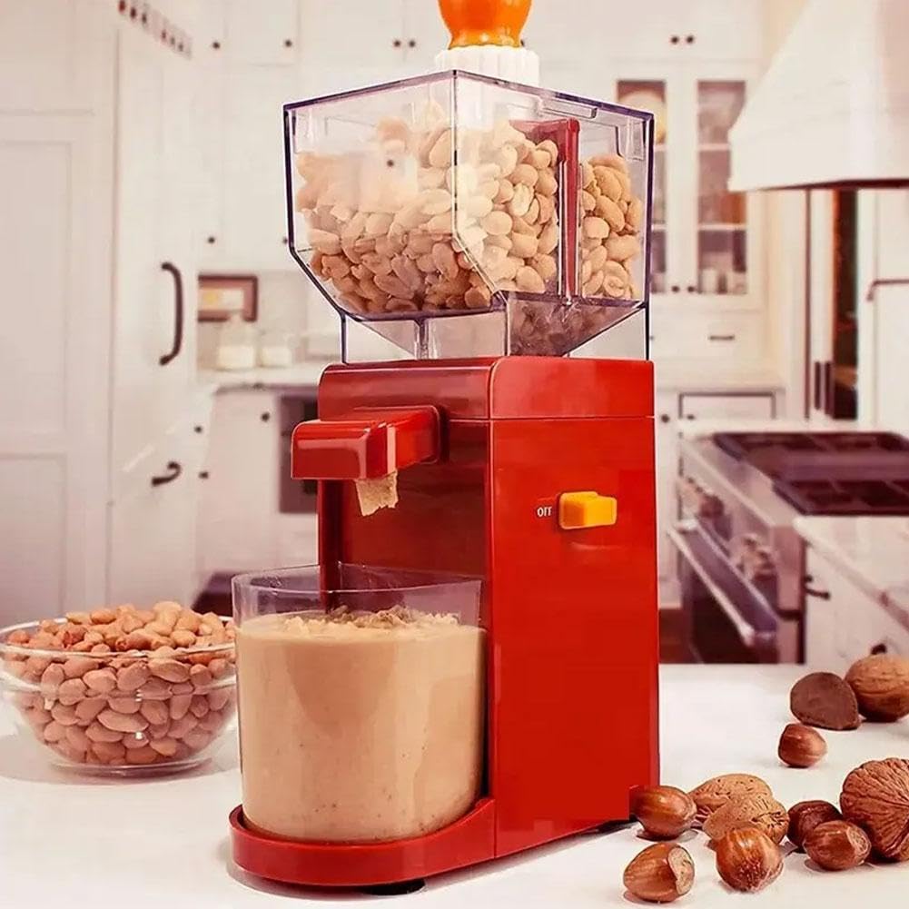 Electric Peanut Butter Maker Machine - Automatic Nut Grinder for Almonds, Cashews & Sesame Seeds with Non-Slip Base | Perfect for Home Kitchen, Healthy Snacks & Vegan Recipes