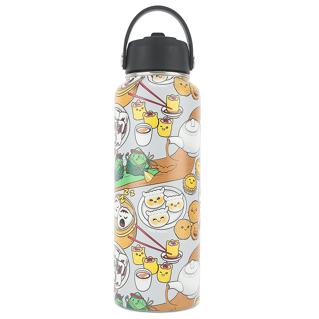 40oz Insulated Water Bottle - Leak Proof, BPA Free, Double Wall Vacuum Stainless Steel for Hot & Cold Drinks - Perfect for Hiking, Gym, Office & Travel (Dim Sum Grey)