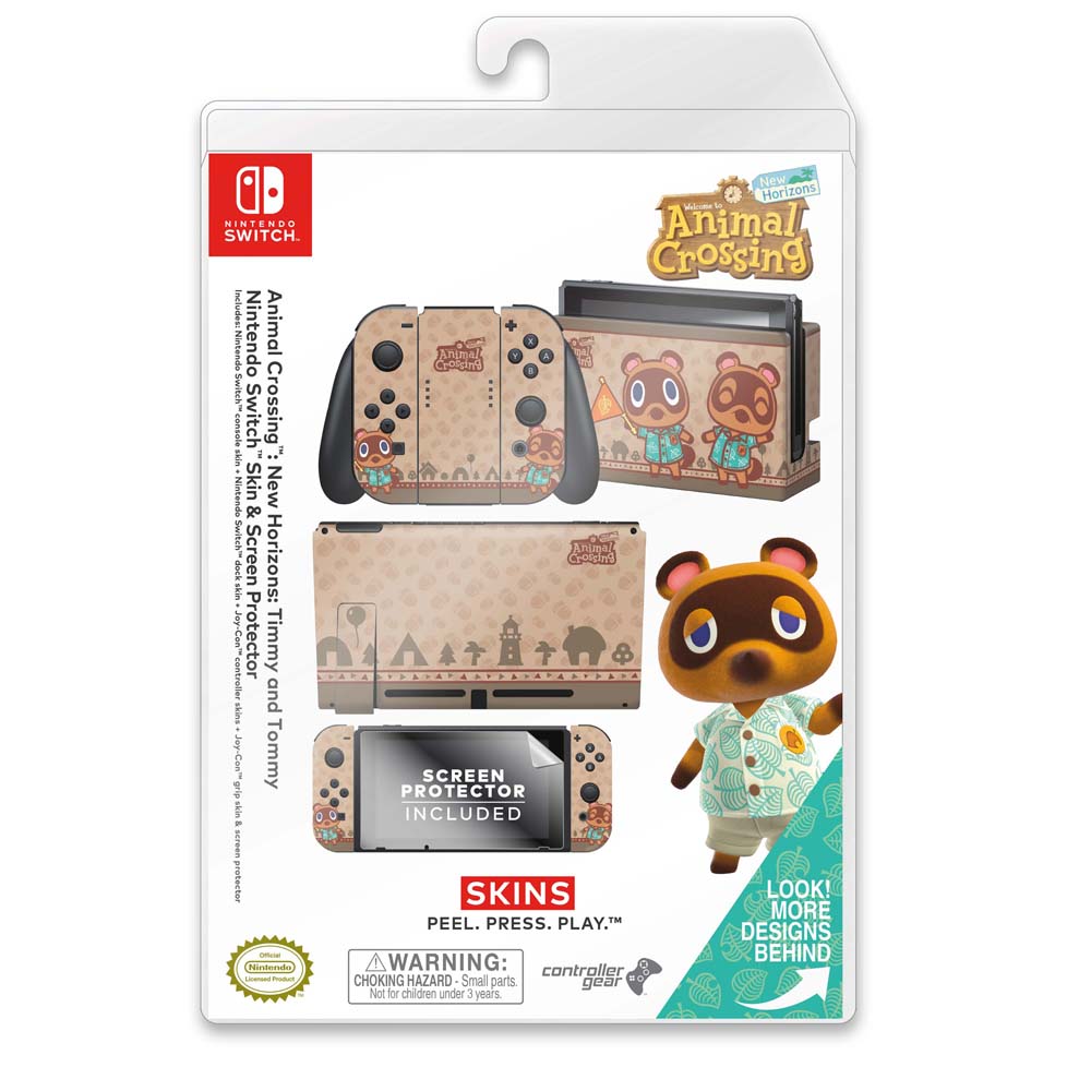 Nintendo Switch Skin & Screen Protector Set - Animal Crossing: Timmy and Tommy Design | Protective Cover for Switch Console & Joy-Con | Perfect for Gaming, Travel & Collectors