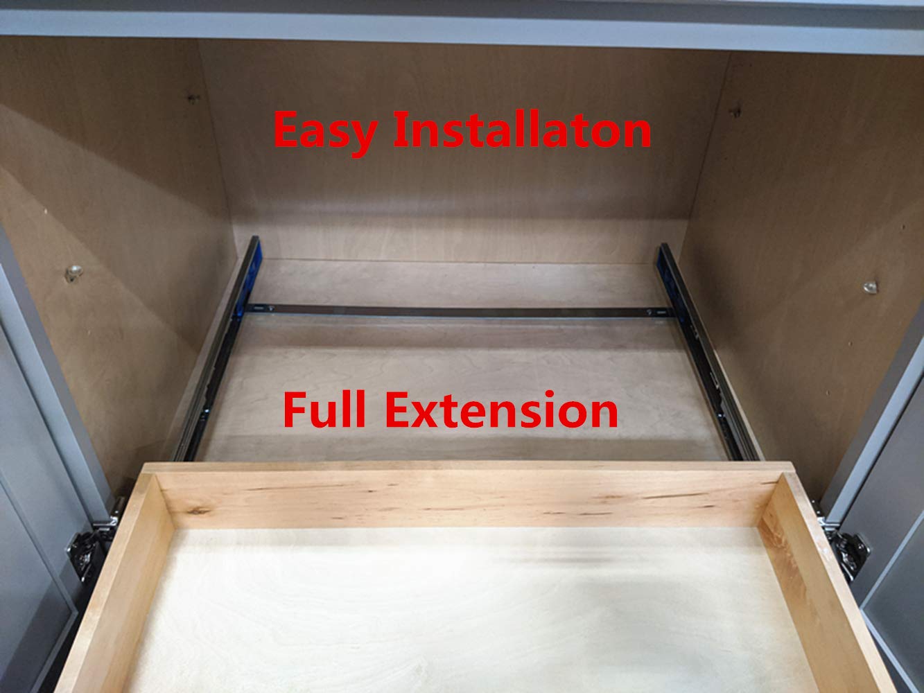 Fully Assembled Wooden Utensil Drawer Organizer - Pull-Out Under Cabinet Sliding Shelf for Kitchen, Bathroom & Vanity - Under Sink Pot Holder Drawer Organizer with Roll-Out Tray (26