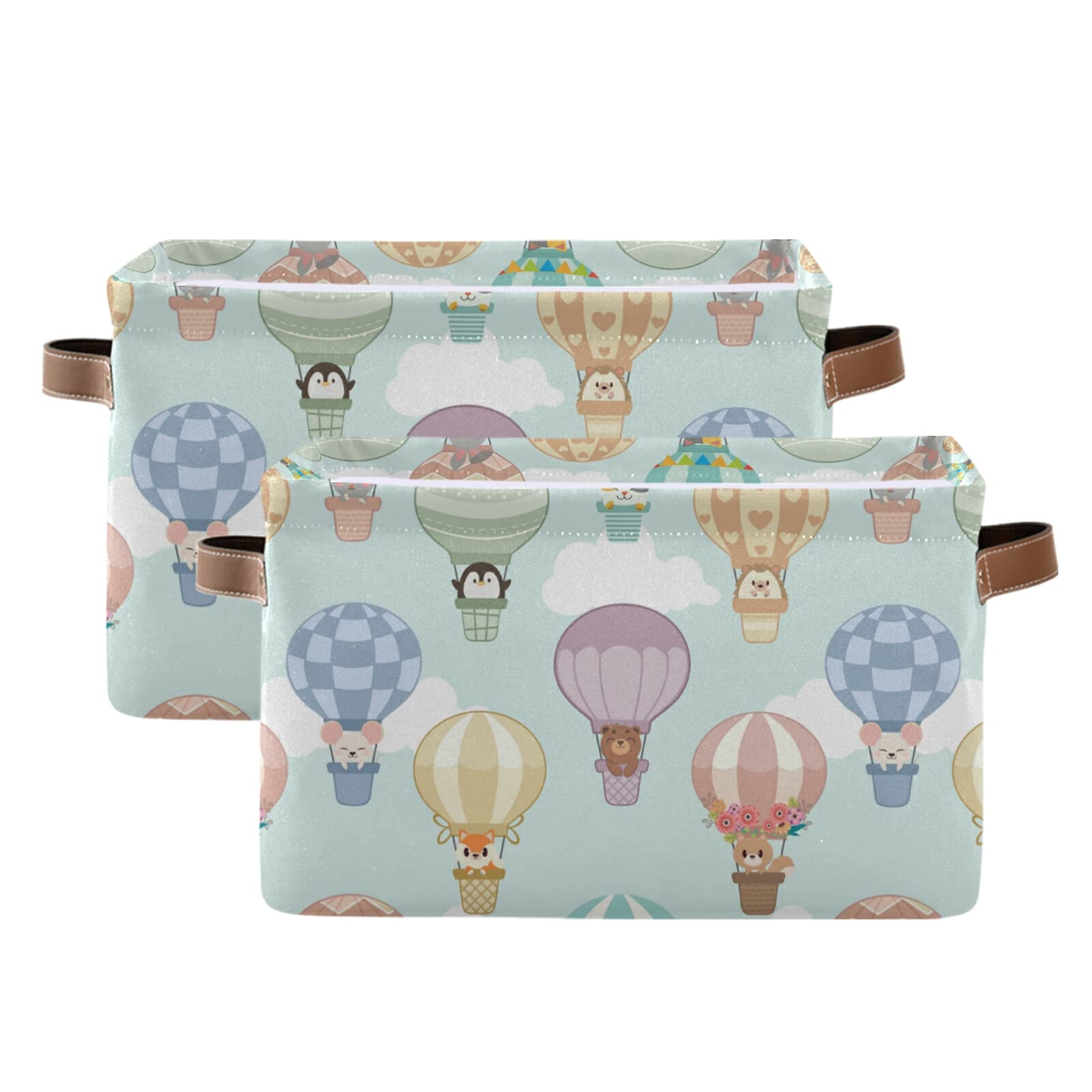 Xigua Cute Animals Air Balloon Storage Bin - Waterproof Toy Organizer Basket for Kids Room, Laundry Hamper & Closet Organizer - Perfect for Storing Toys, Clothes & Home Sundries in Bedroom, Office or Nursery