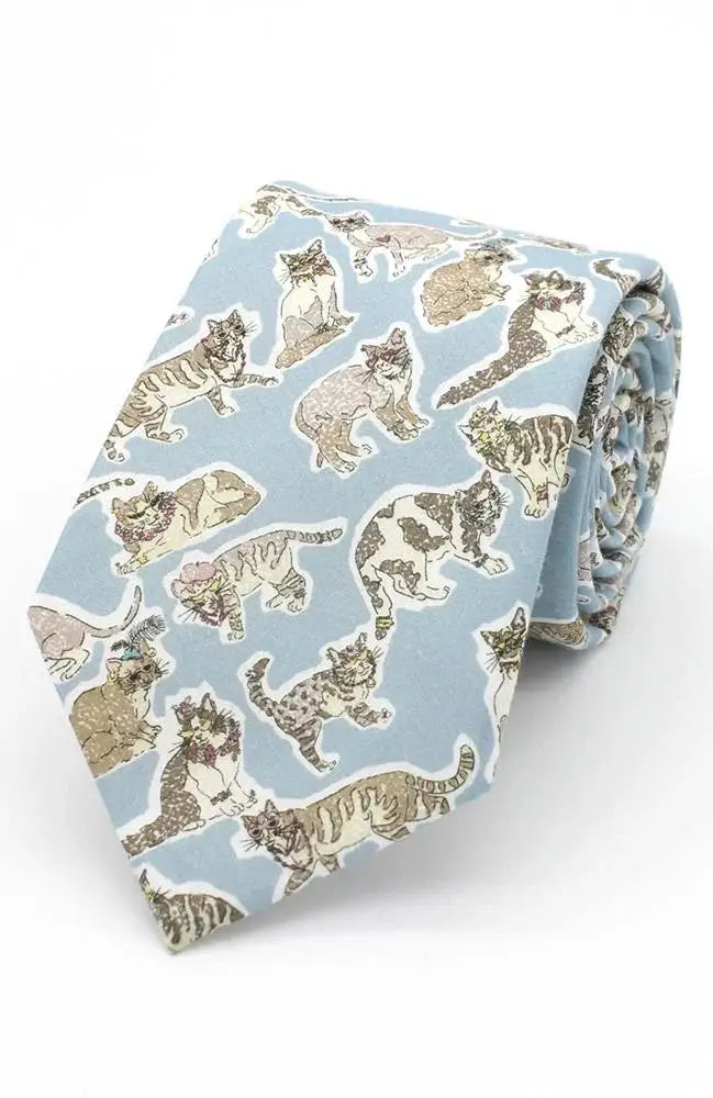 Premium LA Smith Blue Men's Silk Tie - Luxury Liberty Fabric Necktie for Business, Weddings & Formal Occasions