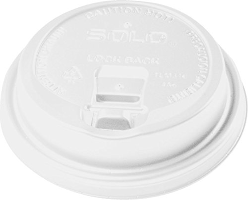 Solo LK316W-0007 White Travelock Reclosable Plastic Lids for Solo Paper Hot Cups - 1000 Pack - Perfect for Coffee Shops, Takeout Restaurants and Office Break Rooms