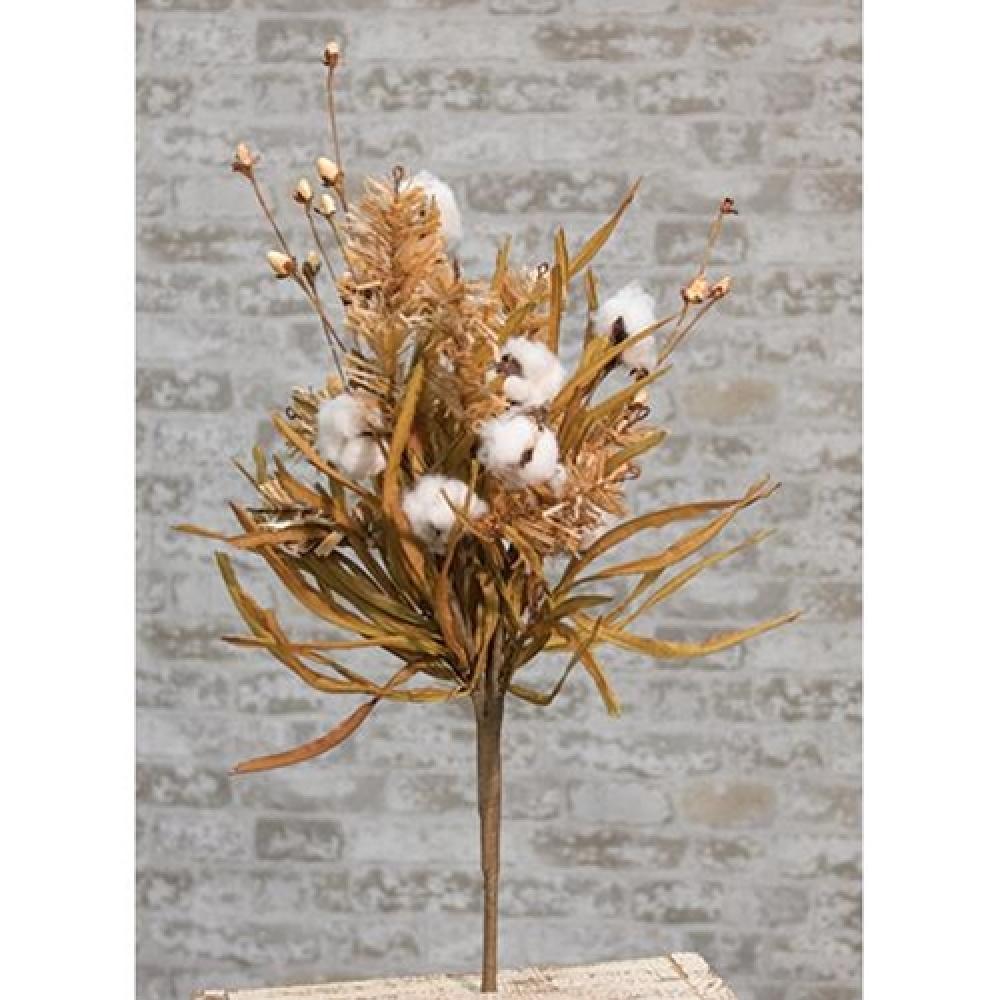 Premium Cotton & Fall Grass Bush - 24