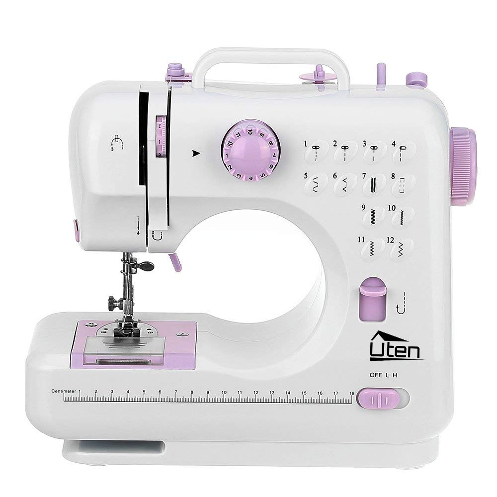 Kranich Portable Mini Sewing Machine - 2 Speed, 12 Stitch Patterns with Double Thread Needle | Perfect for Home Tailoring, DIY Crafts & Emergency Clothing Repairs