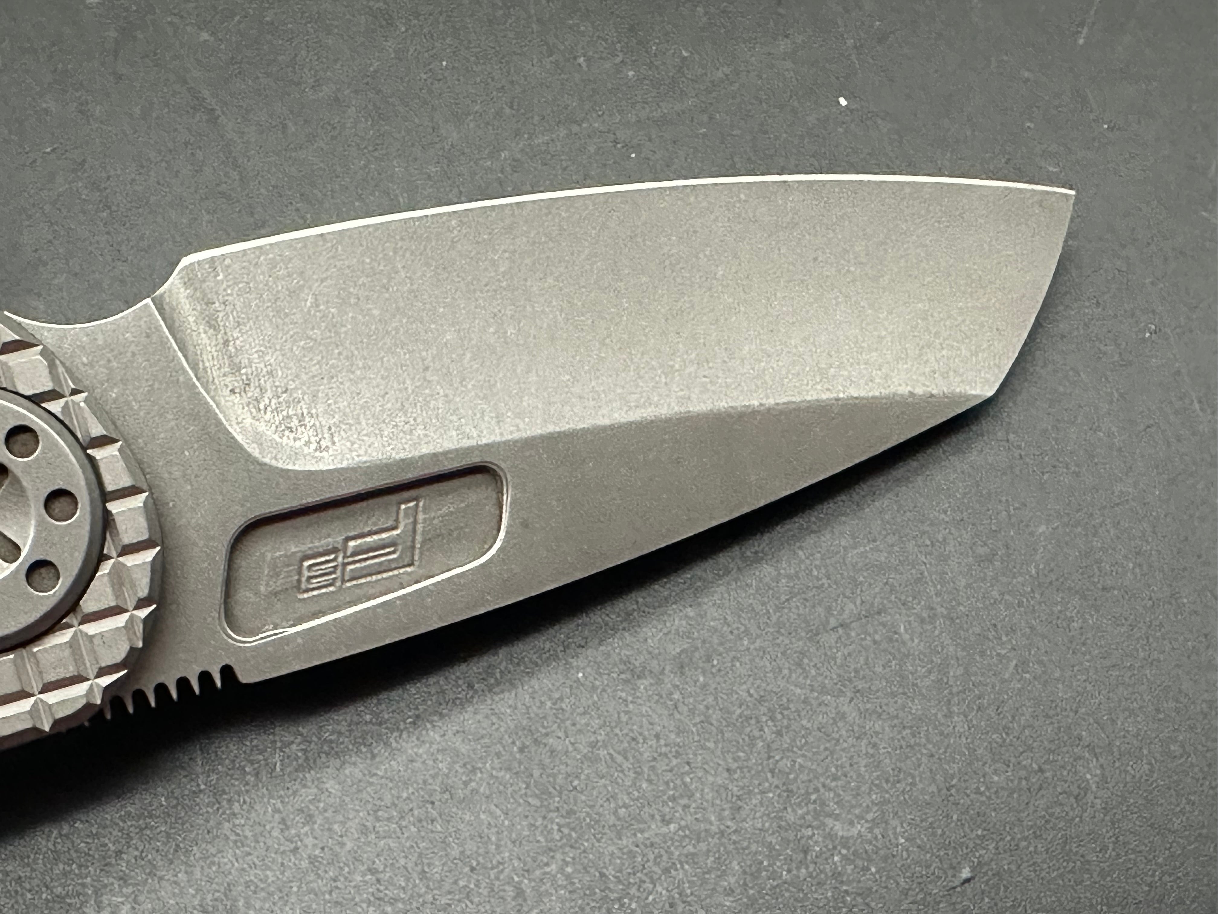 Curtis F3 Medium Wharncliffe Knife - Non-Flipper, Frag Pattern, Stonewash Finish, MagnaCut Steel - Perfect for EDC, Outdoor Adventures & Tactical Use