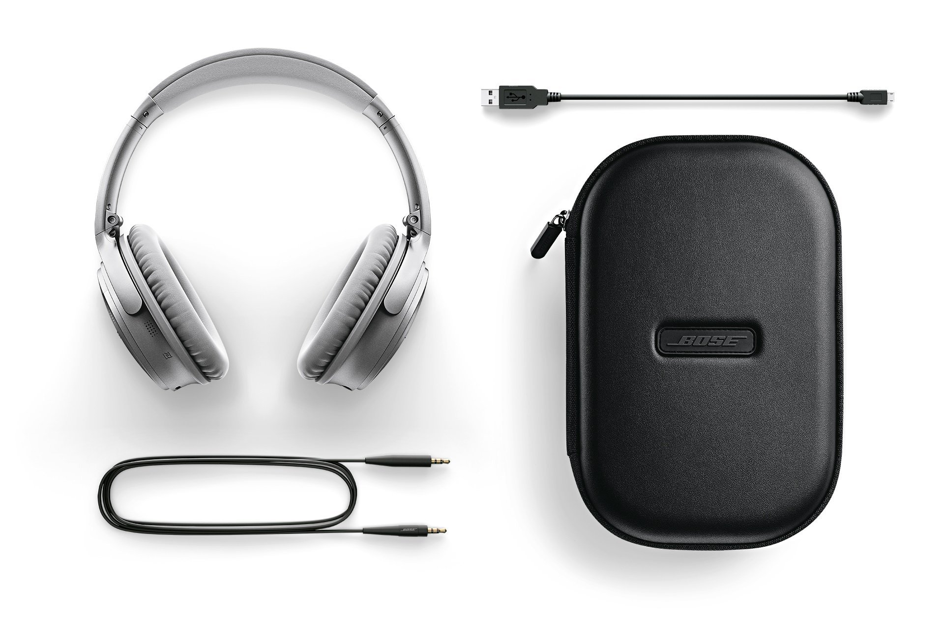 Bose QuietComfort 35 Series I Wireless Bluetooth Noise Cancelling Headphones - Silver (Renewed Certified Refurbished) | Perfect for Travel, Office & Commuting