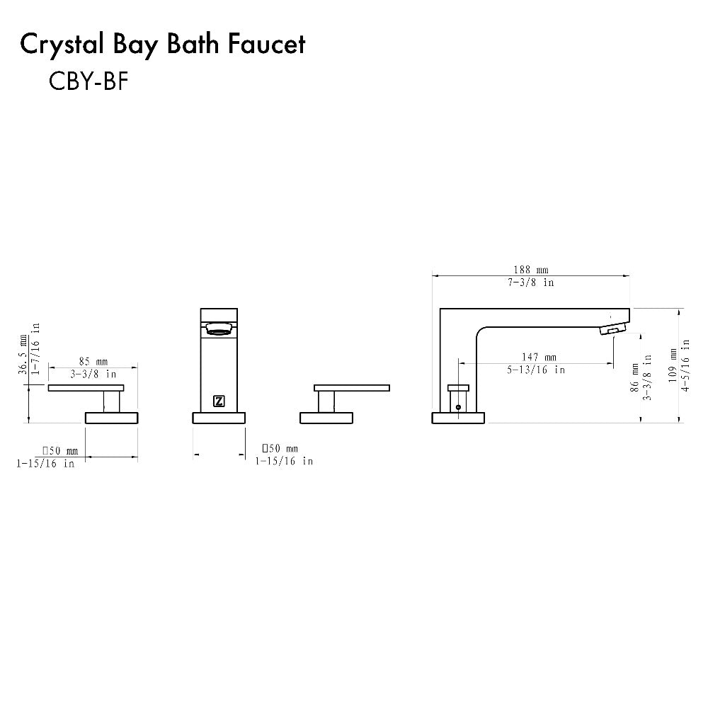 ZLINE Crystal Bay Widespread Bathroom Faucet in Polished Gold - Elegant Bathroom Sink Faucet for Modern Vanities, Perfect for Home Renovation & Luxury Bathroom Upgrades (CBY BF PG)