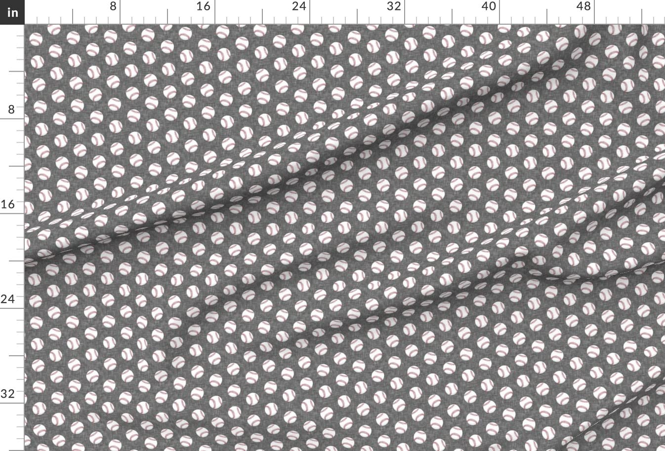 Baseball Game Printed Minky Fabric - Trendy Gray Baseballs Sports Design for Sewing Baby Blankets, Quilt Backing & Plush Projects - Soft Fat Quarter Fabric for DIY Crafts & Home Decor