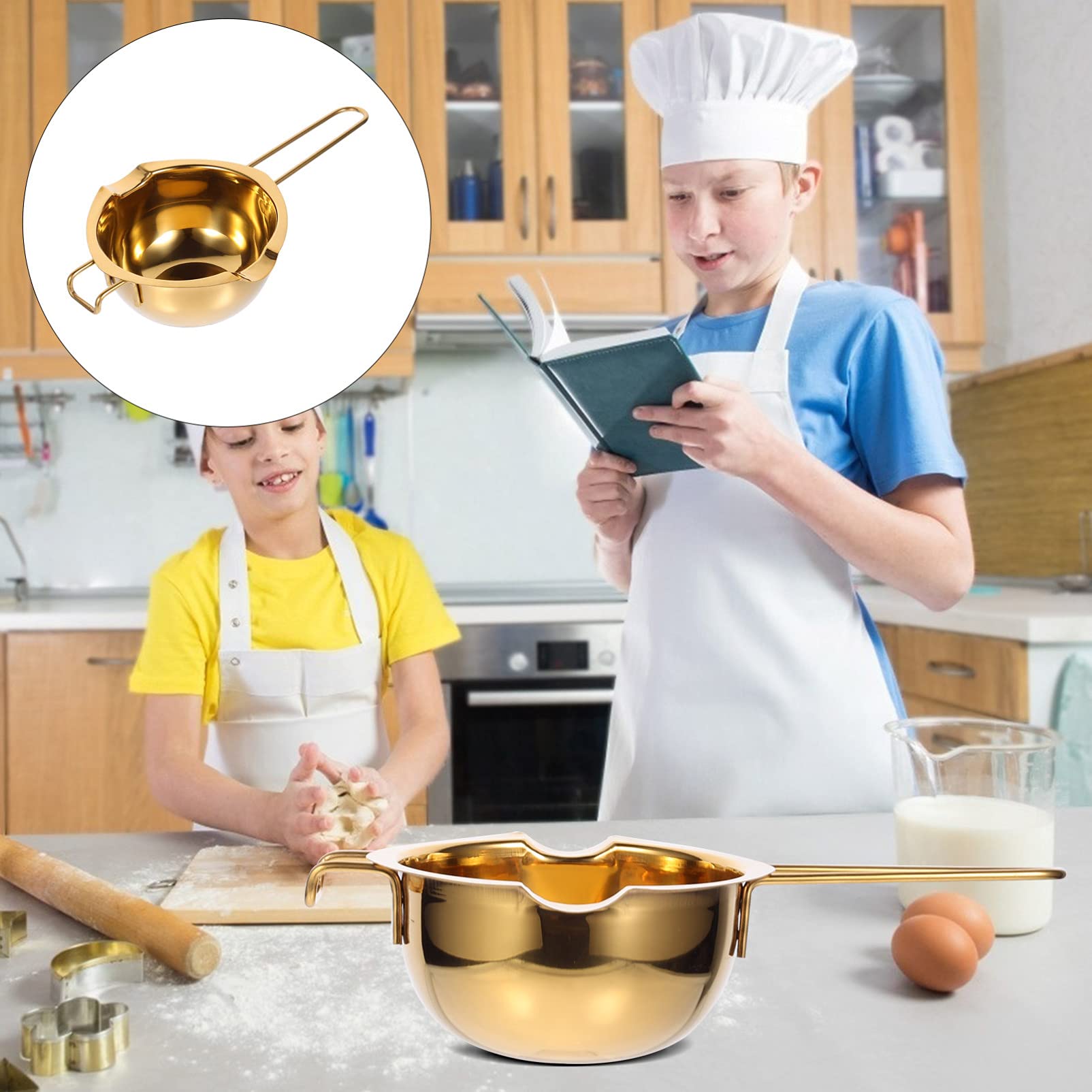 1pc Stainless Steel Chocolate Melting Bowl - Double Boiler Kitchen Tool for Baking, Candy Making & Butter Melting - Perfect for Chocolate Fondue, Cake Decorating & DIY Desserts