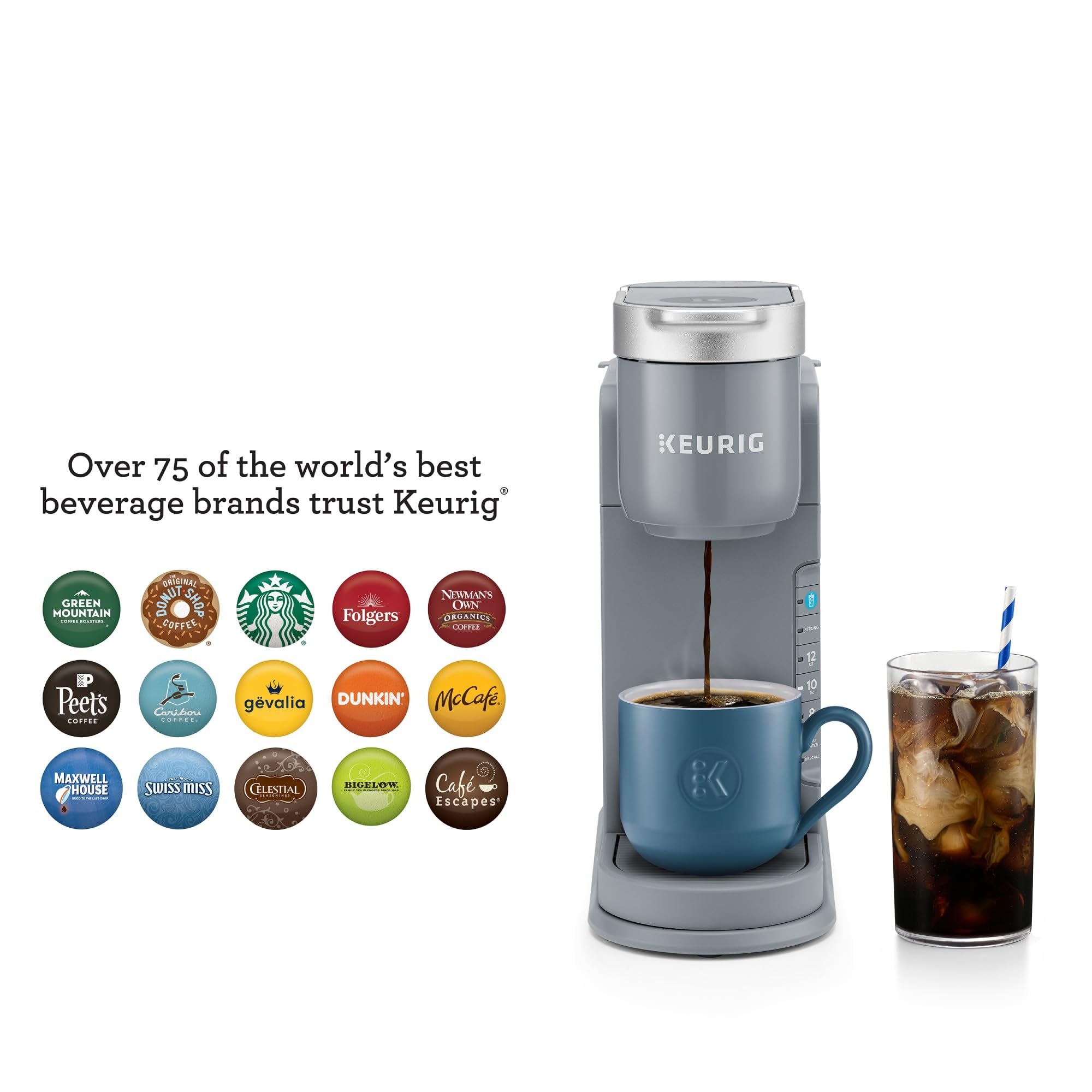 Keurig K-Iced Single Serve Coffee Maker - Brew Hot & Iced Coffee with Any K-Cup Pod, Compact Gray Iced Coffee Machine for Home, Office & Outdoor Use