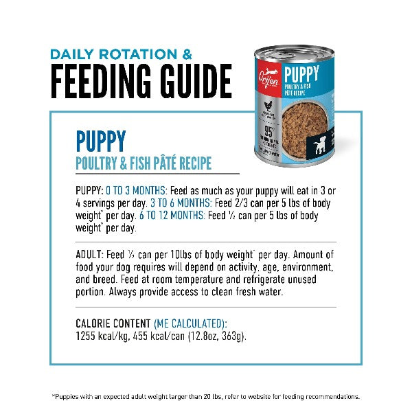 Orijen Puppy Canned Dog Food - High Protein Grain-Free Wet Food for Growing Puppies | Perfect for Small & Medium Breed Dogs at Home or Travel