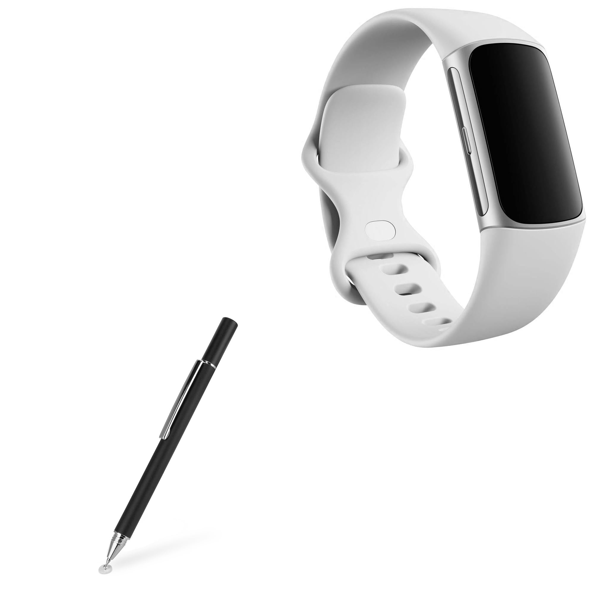 BoxWave FineTouch Capacitive Stylus Pen for Fitbit Charge 6 - Ultra Precise Touchscreen Stylus - Jet Black - Perfect for Note-Taking, Drawing & Touchscreen Navigation