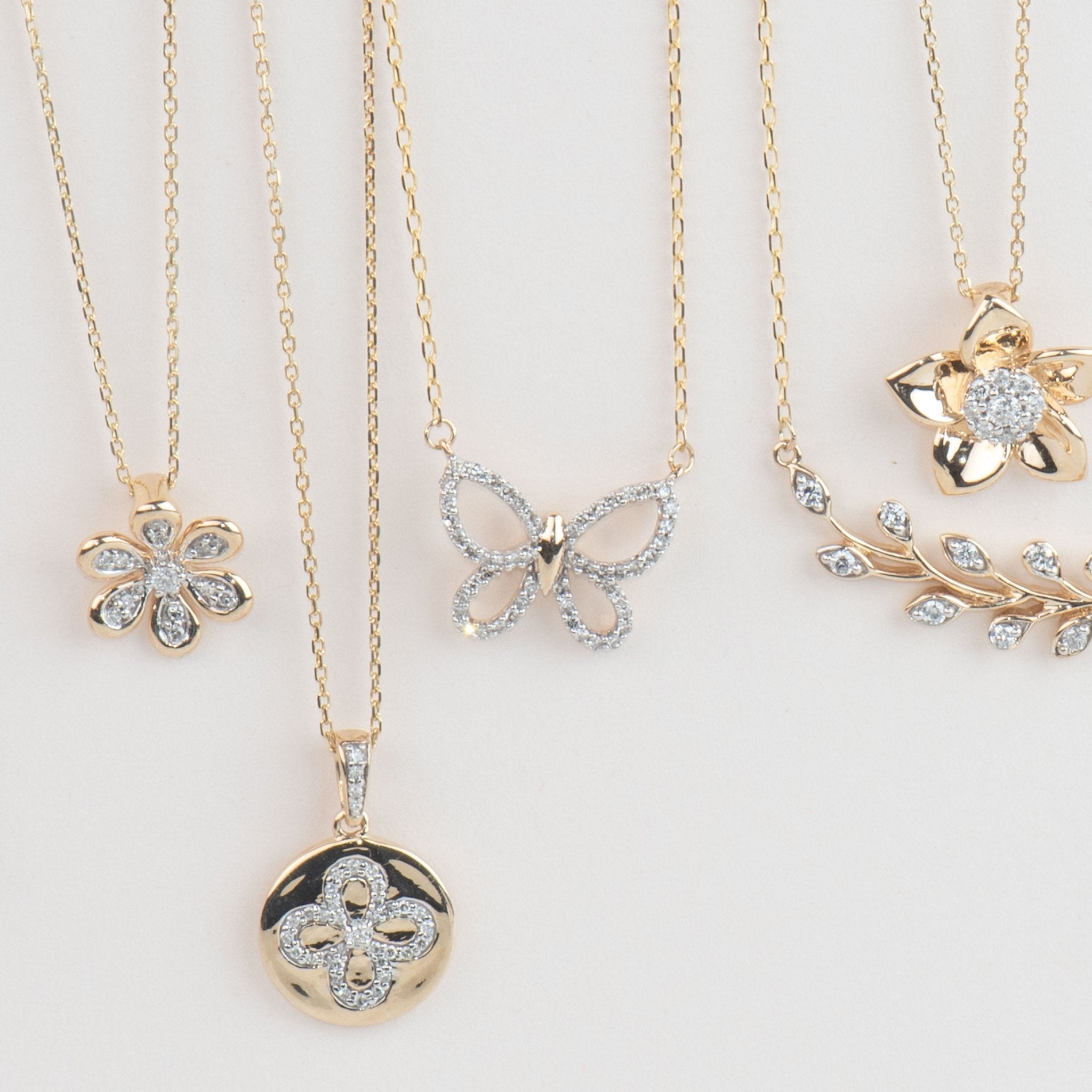 10k Yellow Gold Diamond Butterfly Pendant Necklace for Women - Elegant Jewelry Gift for Birthday, Anniversary & Special Occasions