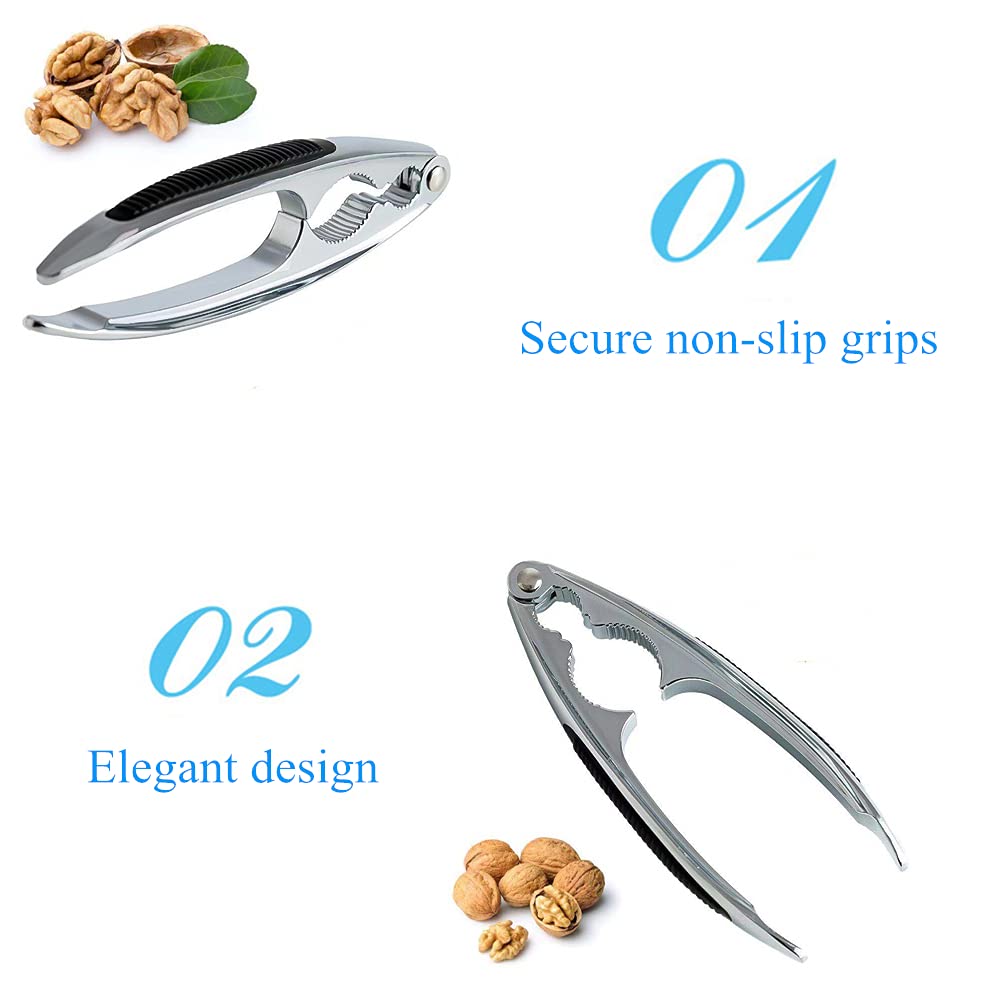 Premium Nut Cracker Set for Walnuts, Pecans, Hazelnuts, Almonds & Brazil Nuts - Heavy Duty Kitchen Tool with Ergonomic Handle - Perfect for Holiday Baking, Snack Prep & Gift Giving