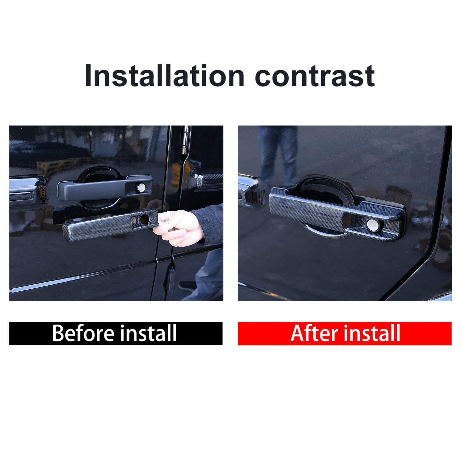 Genuine Carbon Fiber Door Handle Bowl Cover for Mercedes Benz G Class W463 W464 (2019-2020) - G350 G65 Accessories - Scratch Protection & Premium Style Upgrade for Off-Road & Luxury Driving