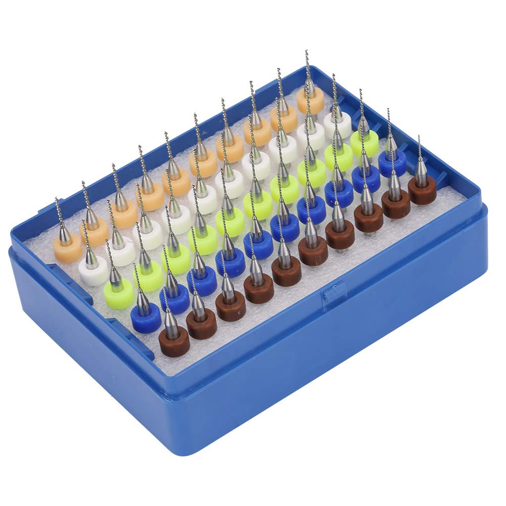 50Pcs 0.5-0.9mm Carbide Micro Drill Bit Set for PCB Circuit Board, Jewelry Making & Precision Engraving - High-Speed Steel Mini Drill Bits for DIY Crafts & Electronics Repair