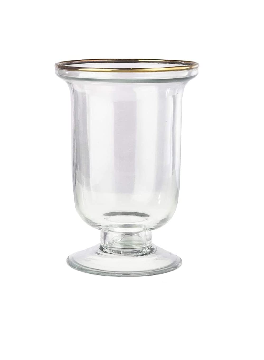Serene Spaces Living Pedestal Vase with Gold Rim - 4