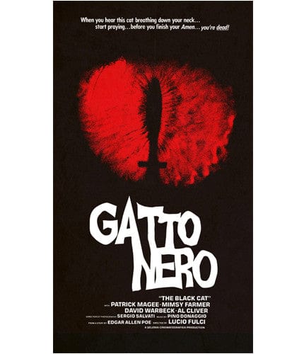 Gatto Nero Jay Shaw Art Print Poster - Vintage Cat Illustration Wall Decor for Living Room, Bedroom & Office
