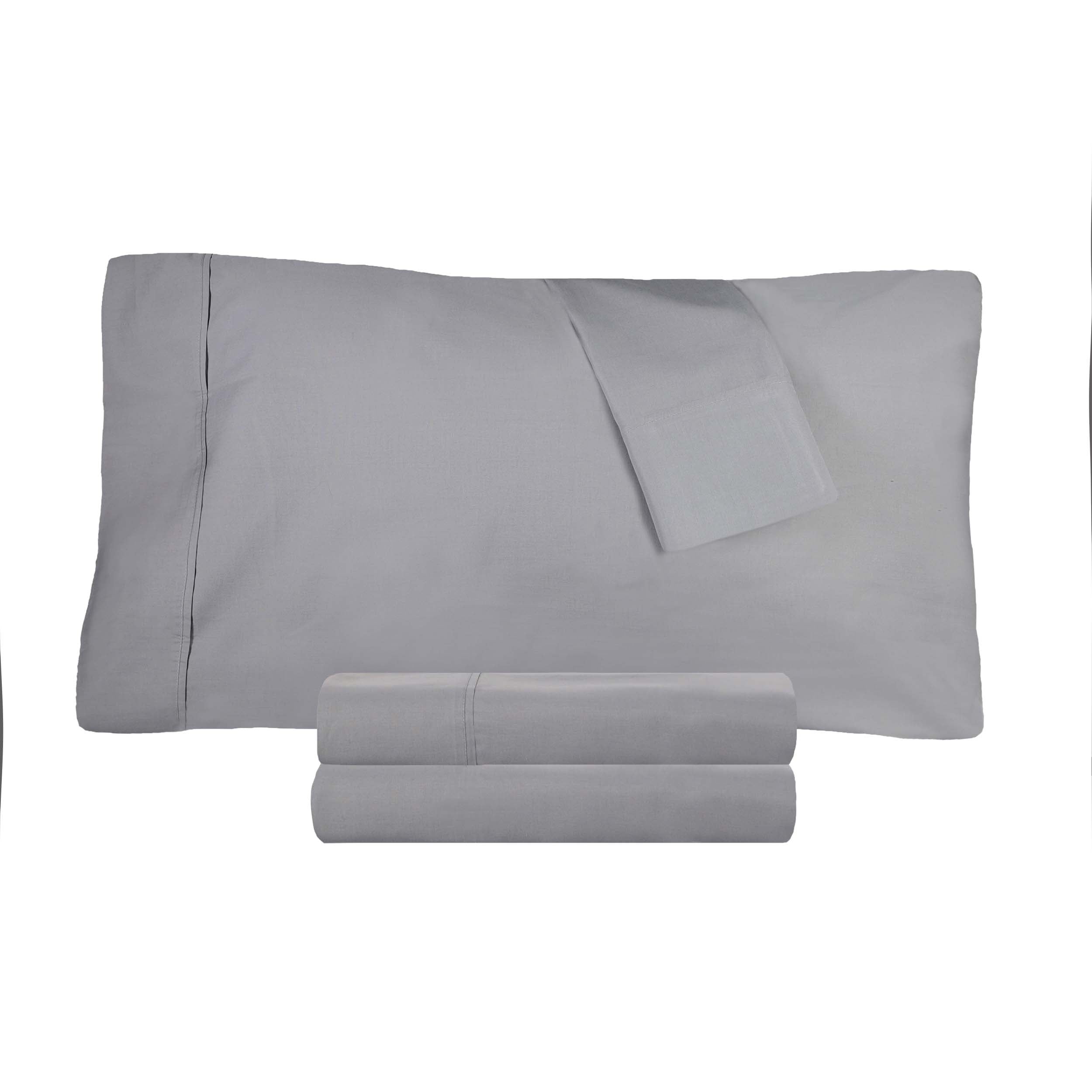 300 Thread Count Cotton Percale Solid Deep Pocket Bed Sheet Set - Queen Size, Soft & Breathable Luxury Sheets for Comfortable Sleep - Perfect for Master Bedroom, Guest Room or Vacation Home
