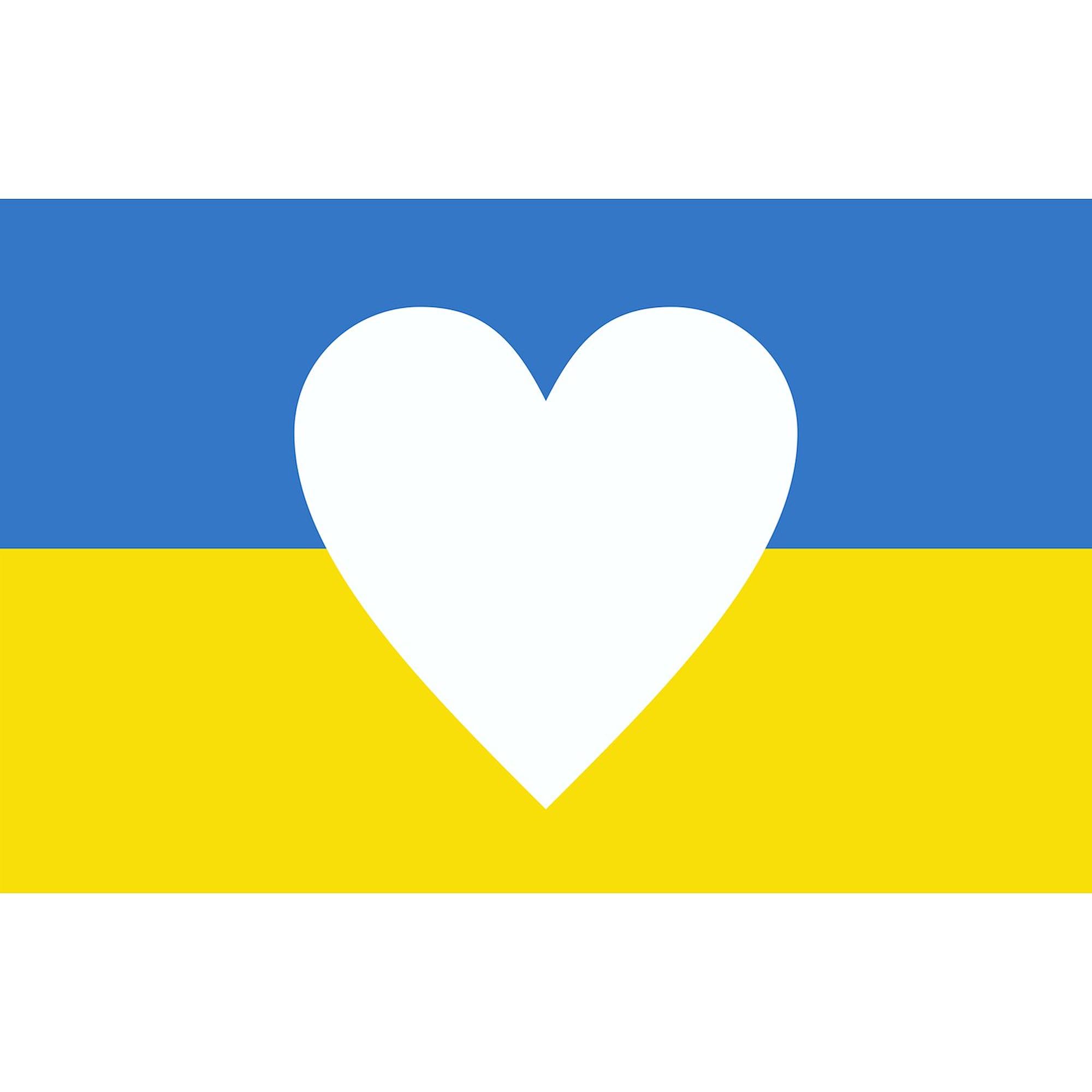 Ukraine Heart Stickers - Pack of 50 Oval Decals | Patriotic Car, Laptop & Water Bottle Decoration | Show Support for Ukraine