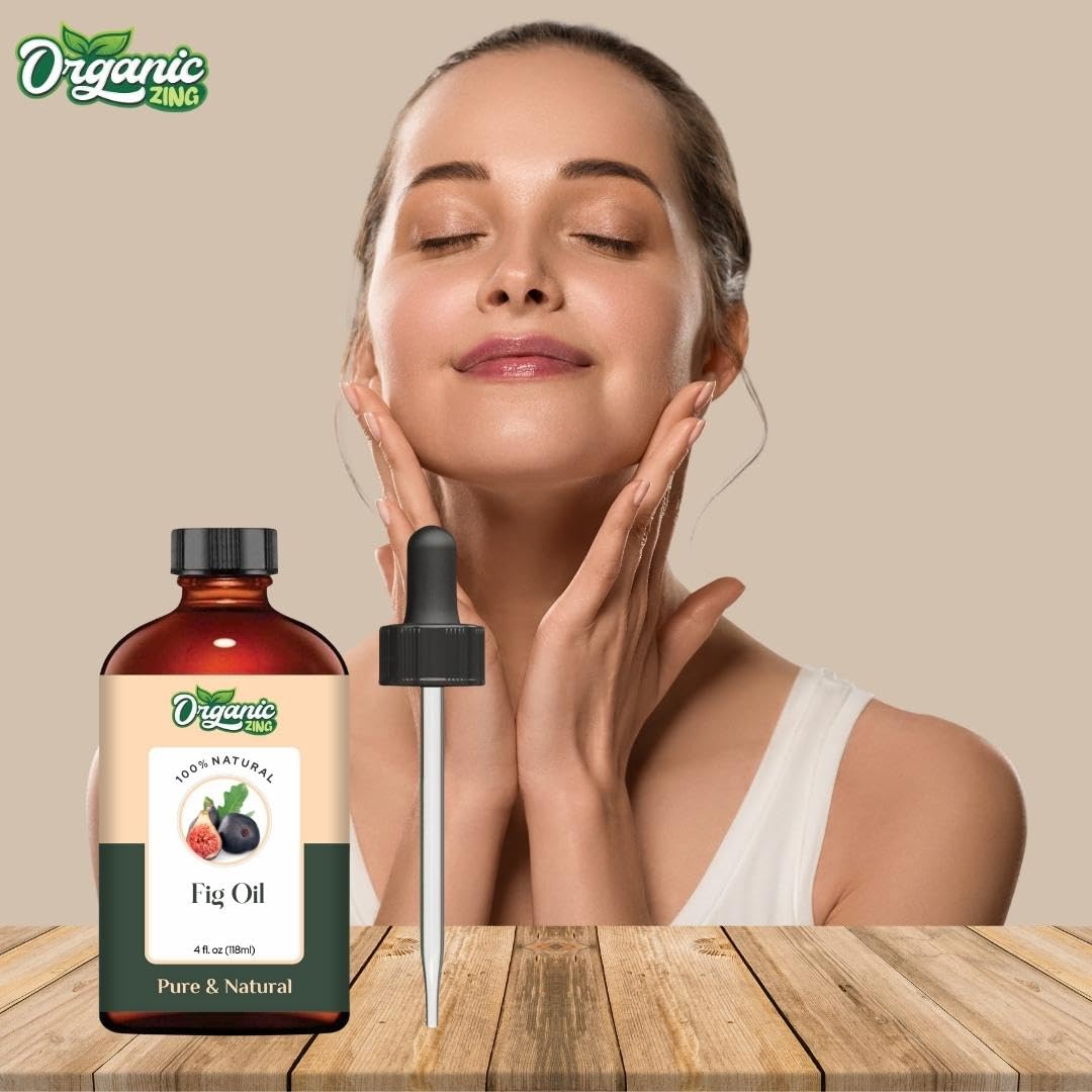 Organic Zing Fig (Ficus carica) Oil - 100% Pure Natural Carrier Oil for Skin Care, Hair Growth & Aromatherapy | Moisturizing, Anti-Aging & Diffuser Use | 3.99 fl oz (118ml) | Perfect for DIY Beauty Recipes & Relaxation Therapy