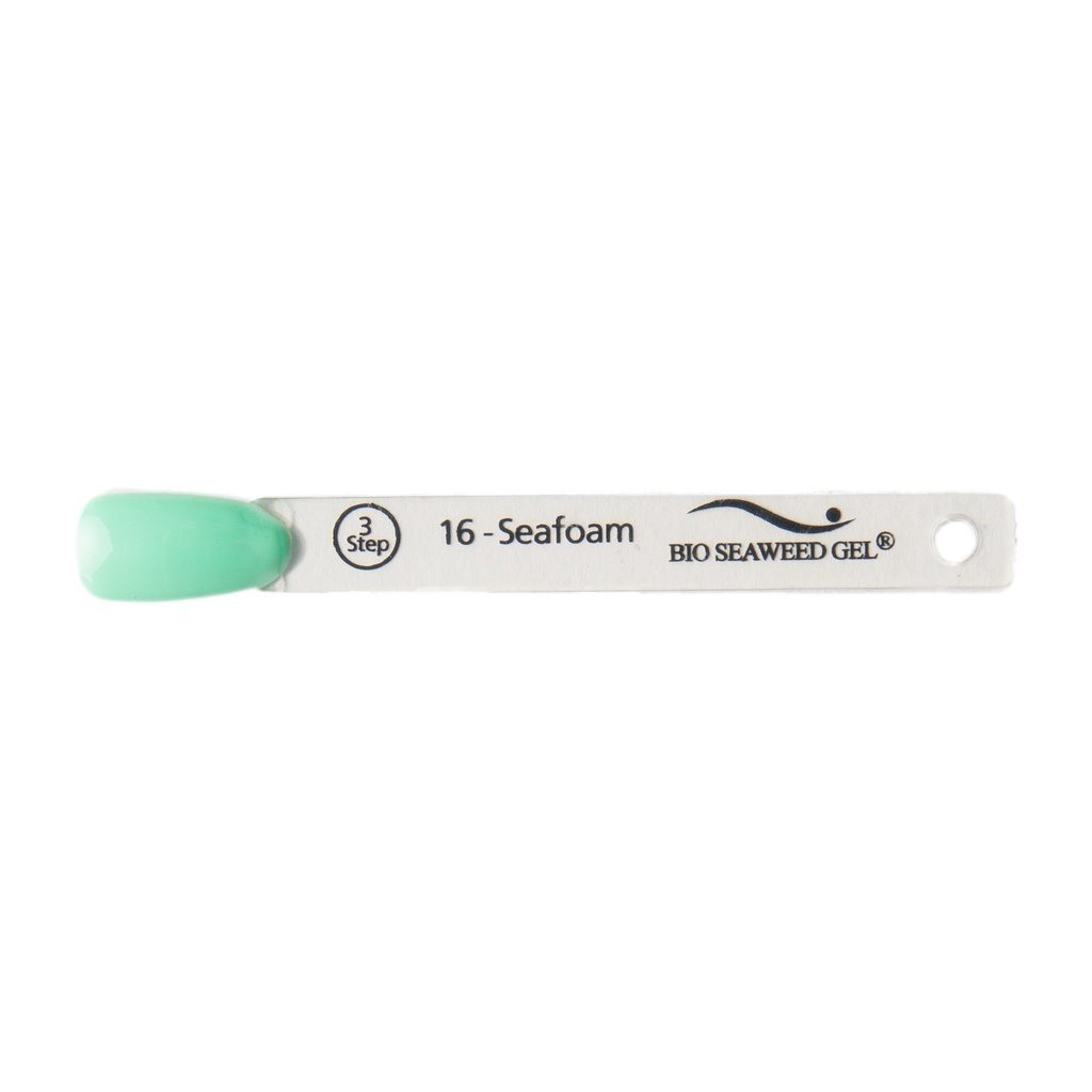 Bio SeaWeed Gel 3-Step UV/LED Gel Polish Kit - 15ml Seafoam Green (16) - Long-Lasting Nail Color for Salon & Home Manicures - Perfect for Weddings, Parties & Everyday Wear