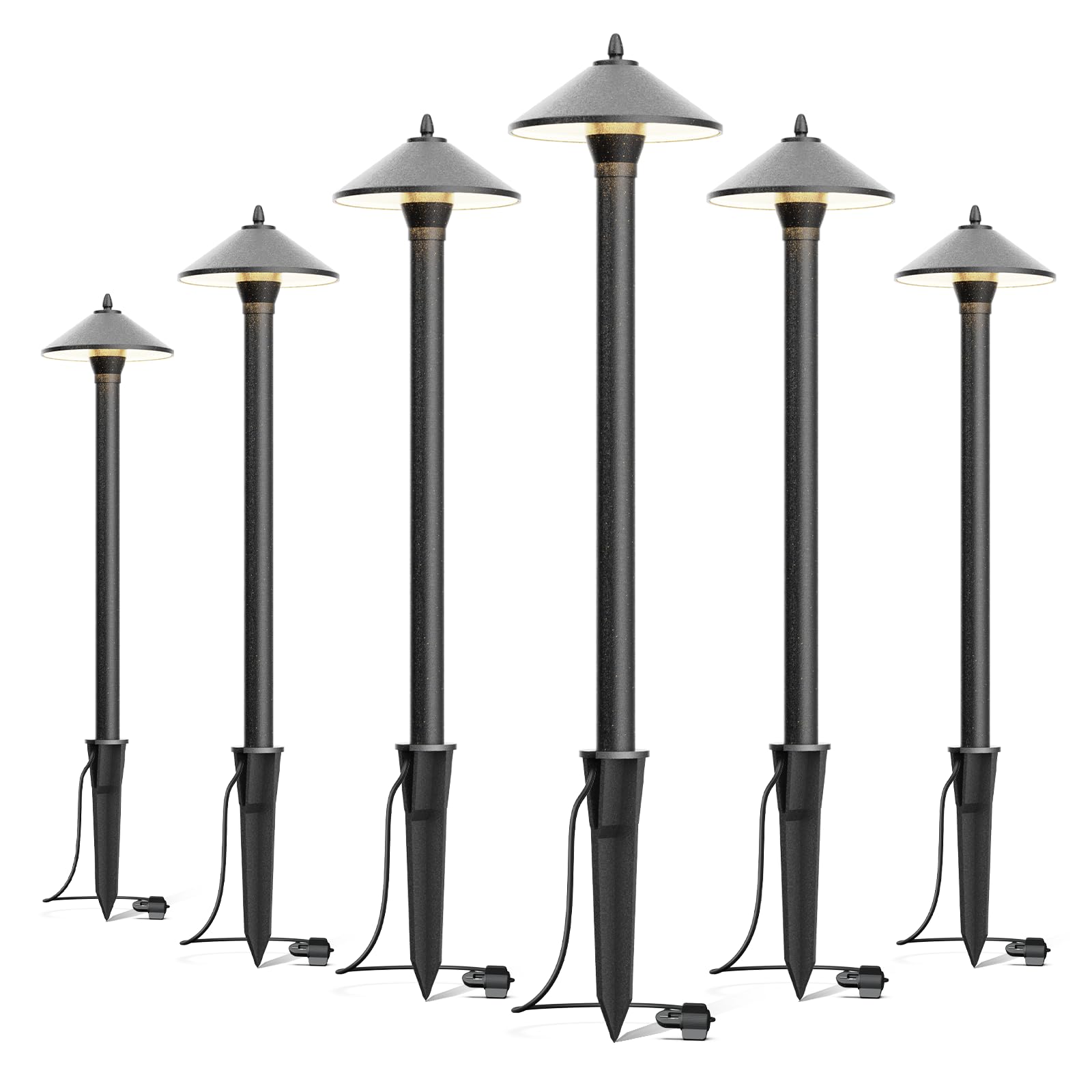 1.2W Low Voltage LED Pathway Lights - 6 Pack Outdoor Landscape Lighting, 40 Lumen Warm White 2700K for Lawn, Patio, Yard, Walkway, Driveway & Garden - Perfect for Evening Safety and Curb Appeal