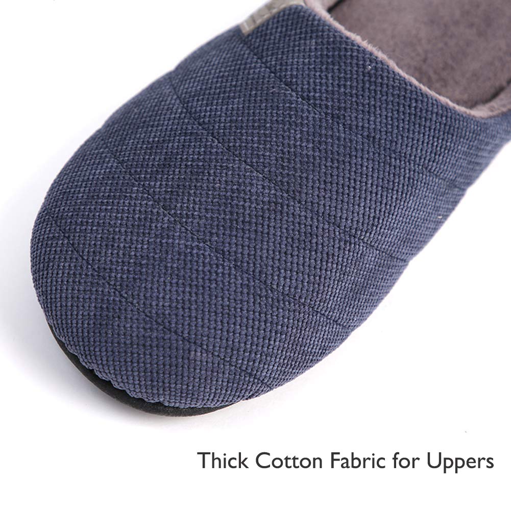 Happy Lily Men's Slip-On Slippers with Memory Foam - Anti-Slip Indoor House Shoes for Winter Comfort - Perfect for Lounging at Home, Warm & Cozy Winter Wear