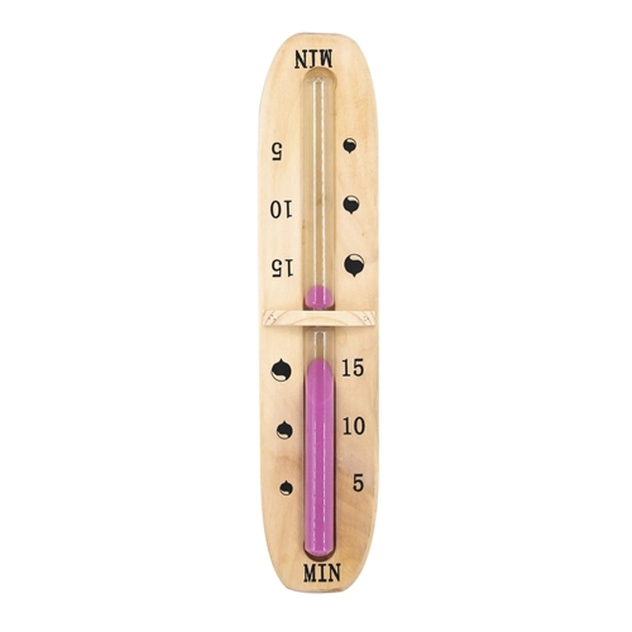 Aleko 15-Minute Pink Pine Wall Mounted Sauna Sand Timer with Rotating Design & Rounded Corners - Perfect for Home Spa, Relaxation & Sauna Sessions