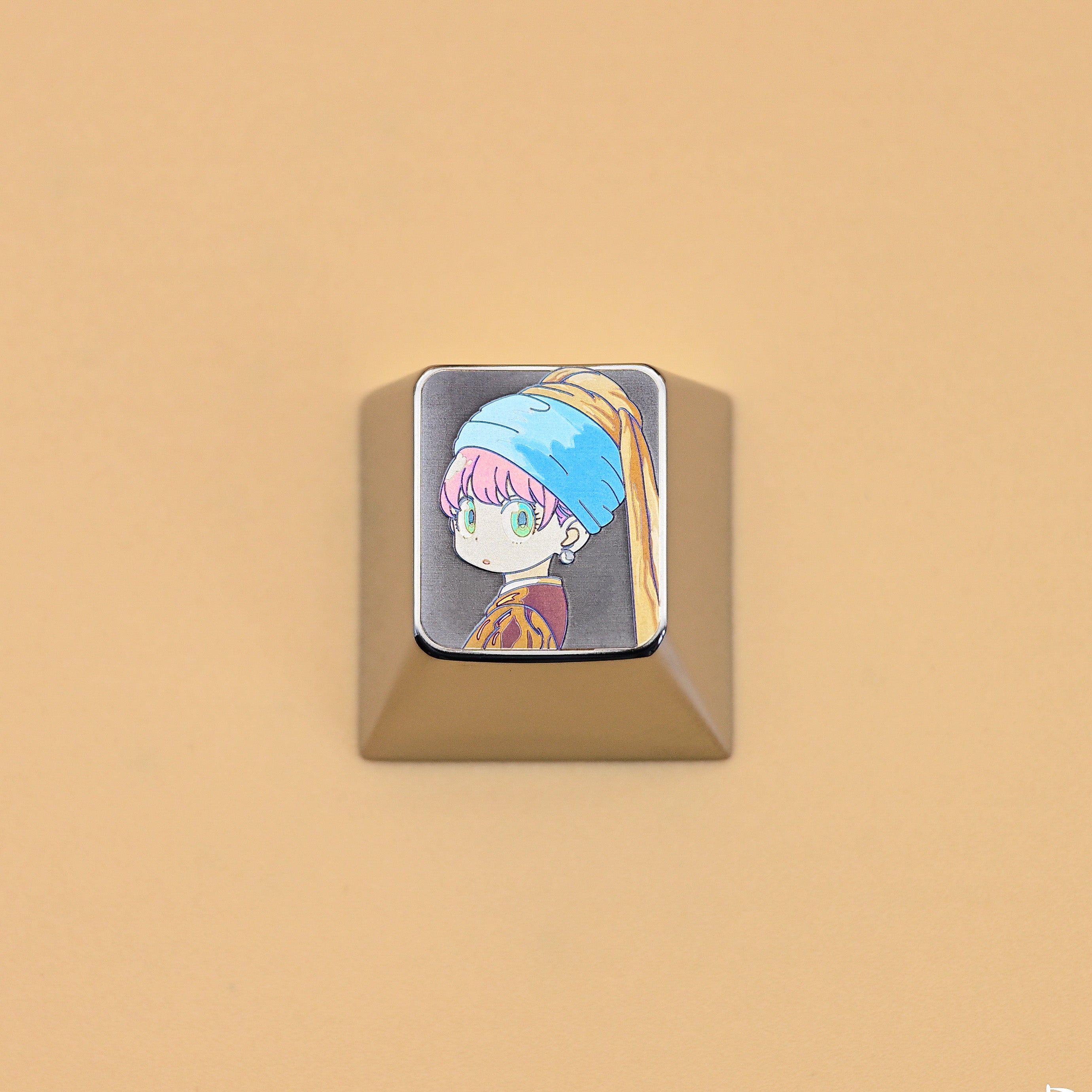 Anya1U Titanium Alloy Custom Keycaps - Anime Character The Girl with a Pearl Earring Mechanical Keyboard Accessories for Gaming & Typing Enthusiasts