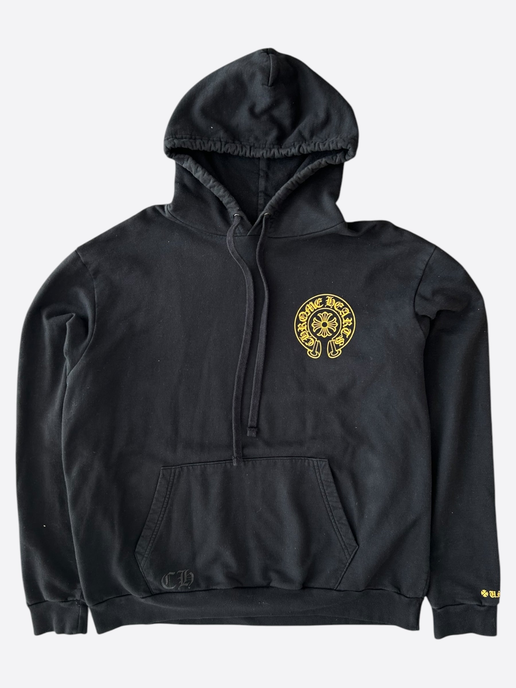 Chrome Hearts Black & Yellow Horseshoe Logo Hoodie | Online Exclusive | Streetwear Fashion for Men & Women