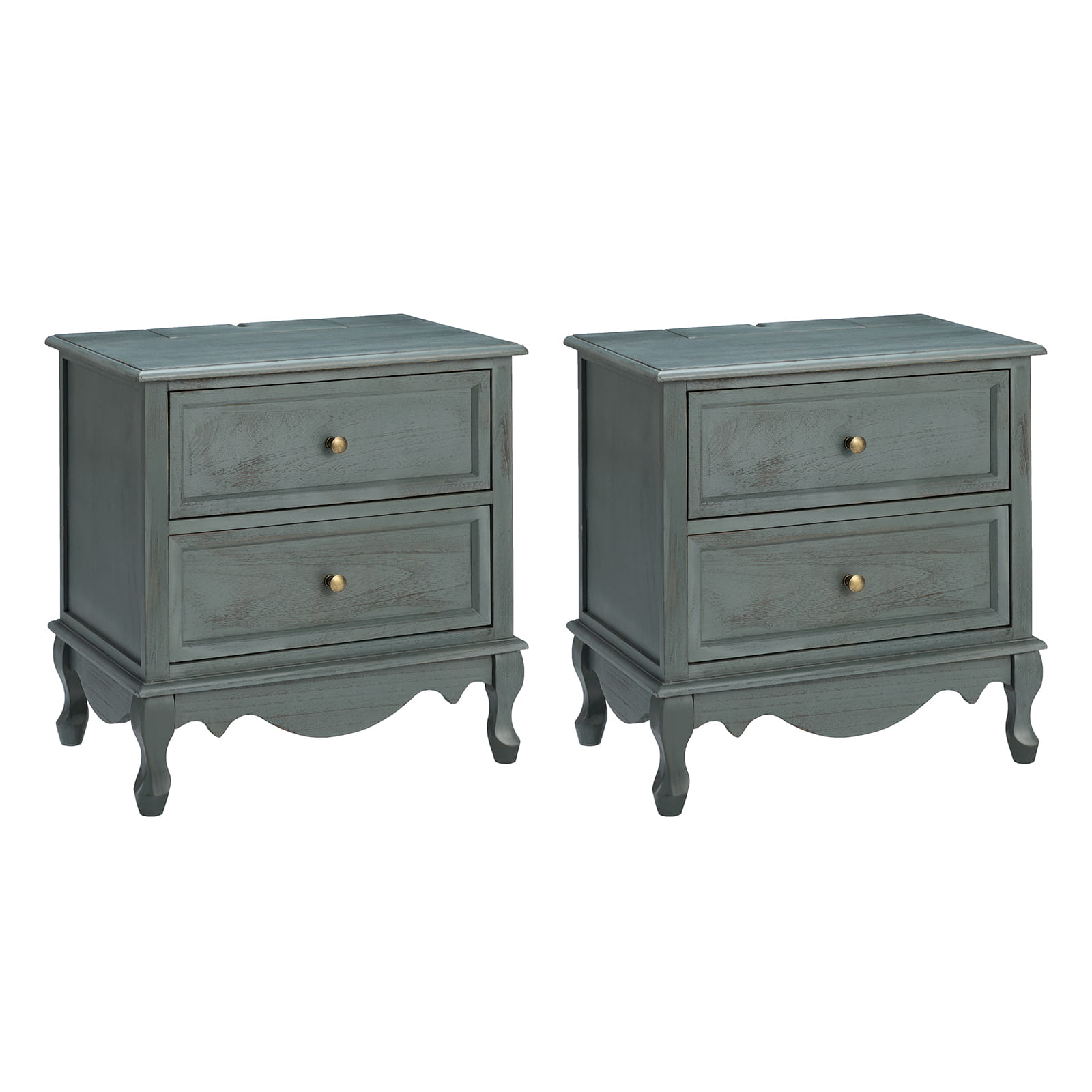 Galatea 24 Inch Tall 2-Drawer Nightstand Chest - Modern Bedside Table with Optional Styles for Bedroom, Living Room, or Office Storage