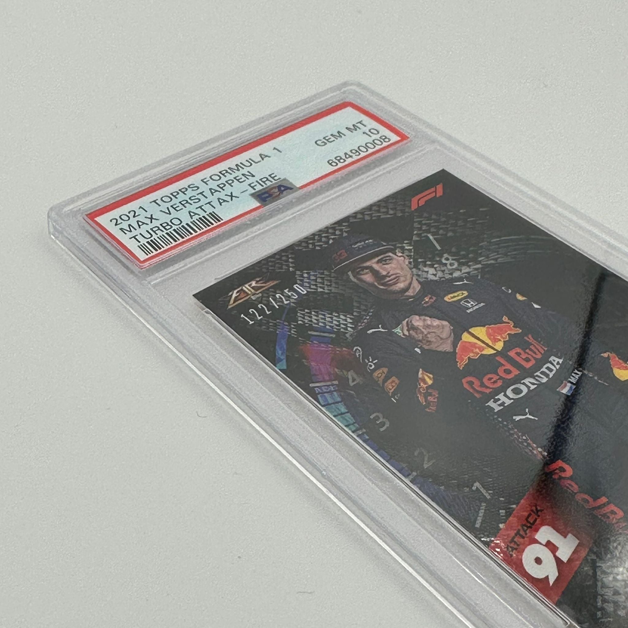 PSA 10 Graded Max Verstappen 1/250 Limited Edition Fire Racing Cards - Perfect for Collectors, Sports Memorabilia & F1 Fans