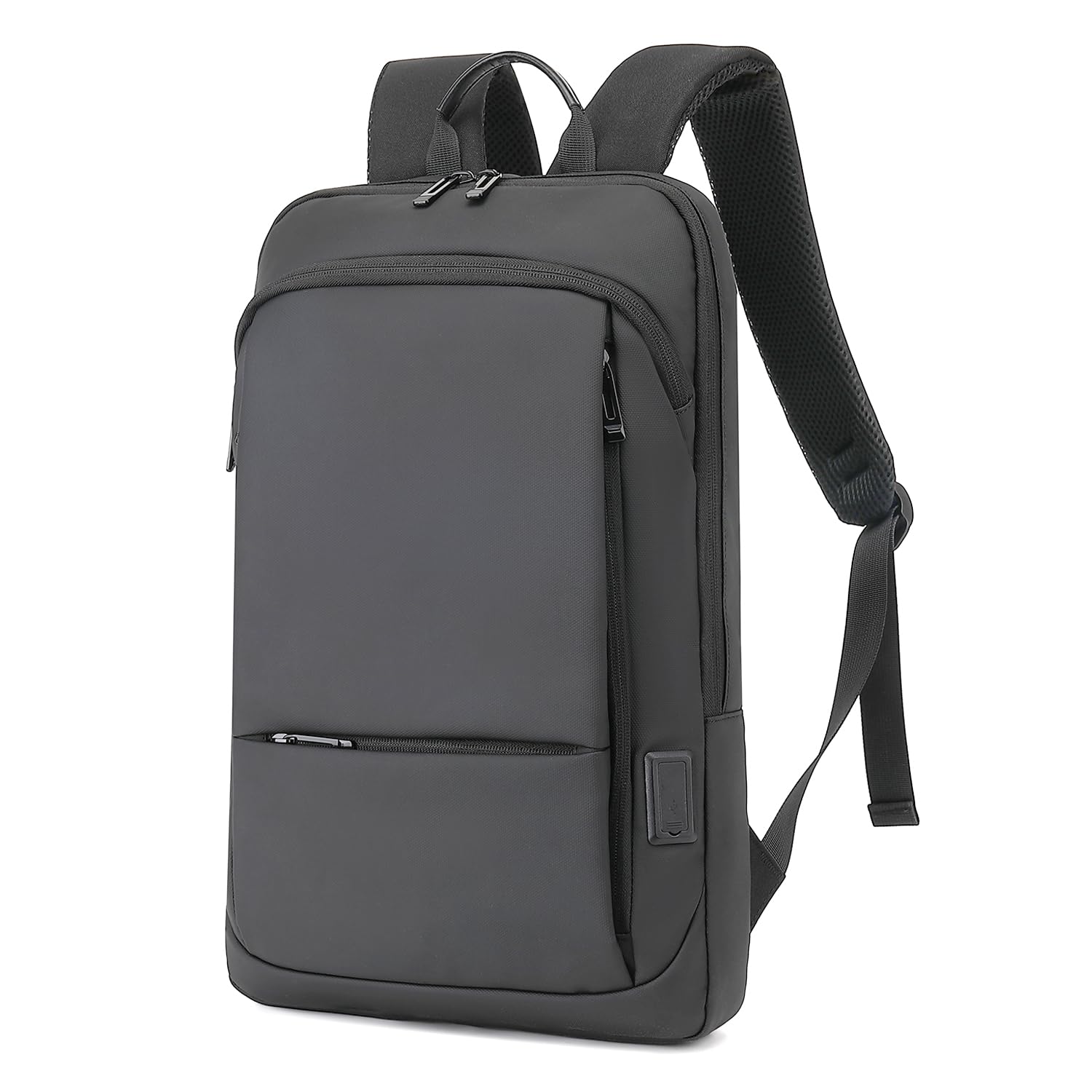 AUGUR Slim Business Backpack for Men & Women - 15.6 Inch Water Resistant Laptop Backpack with USB Charging Port - Lightweight Travel Backpack for Work, School, College - Perfect for Commuting, Business Trips & Daily Use