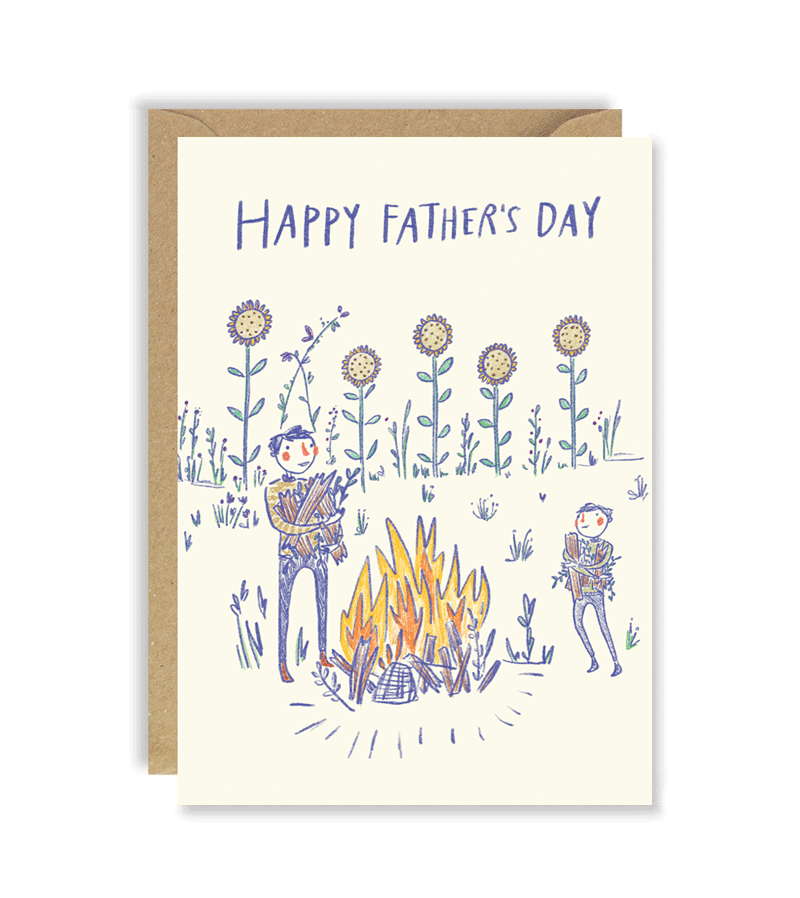 Joy Nevada Father's Day Card - Heartwarming Garden Fire Design for Dad - Perfect for Birthday, Anniversary & Special Occasions