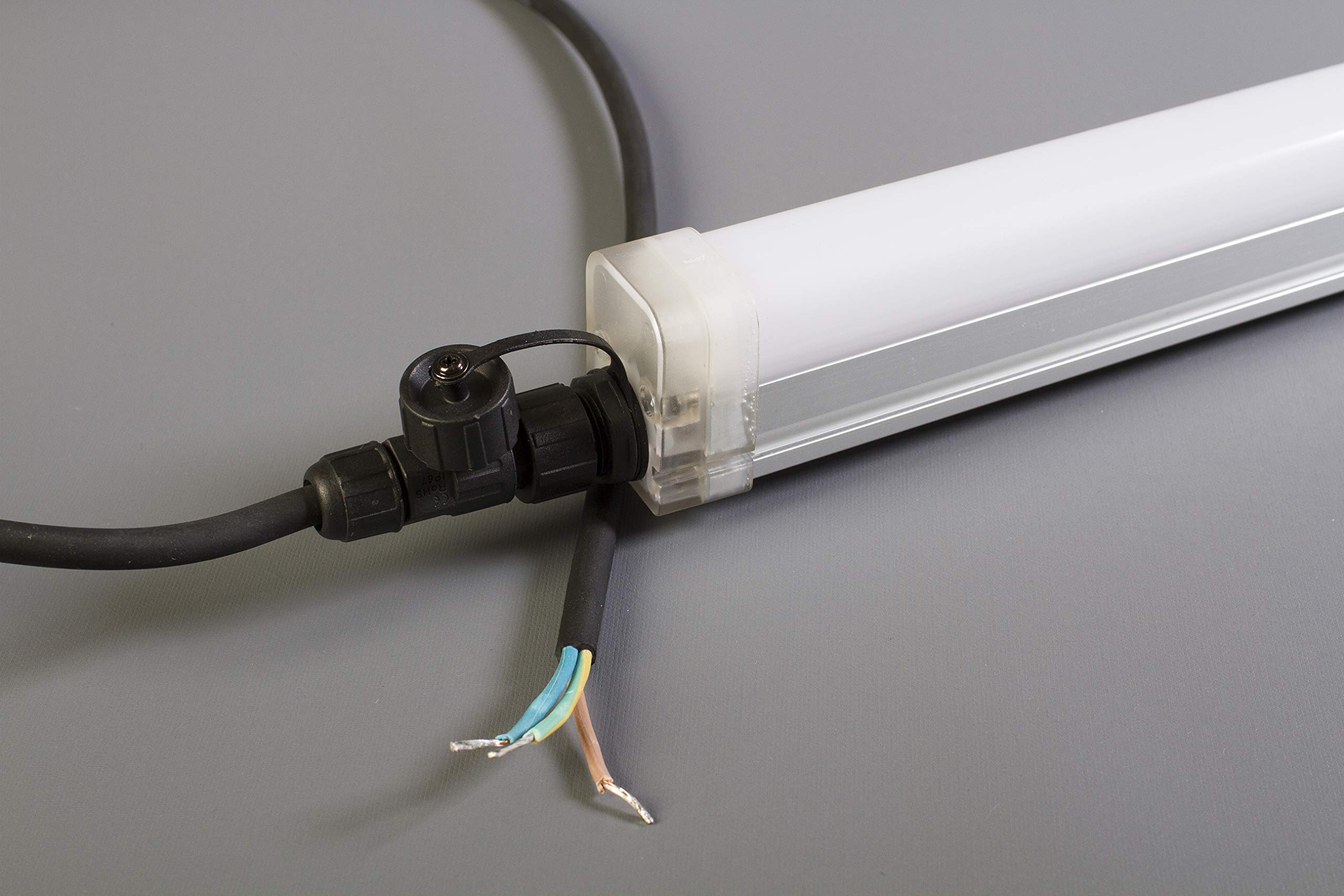 2 Pack 4FT Waterproof 30W TRIPROOF LED Light Tubes - Durable Outdoor Lighting for Parking Lots, Car Washes, Garages & Commercial Use