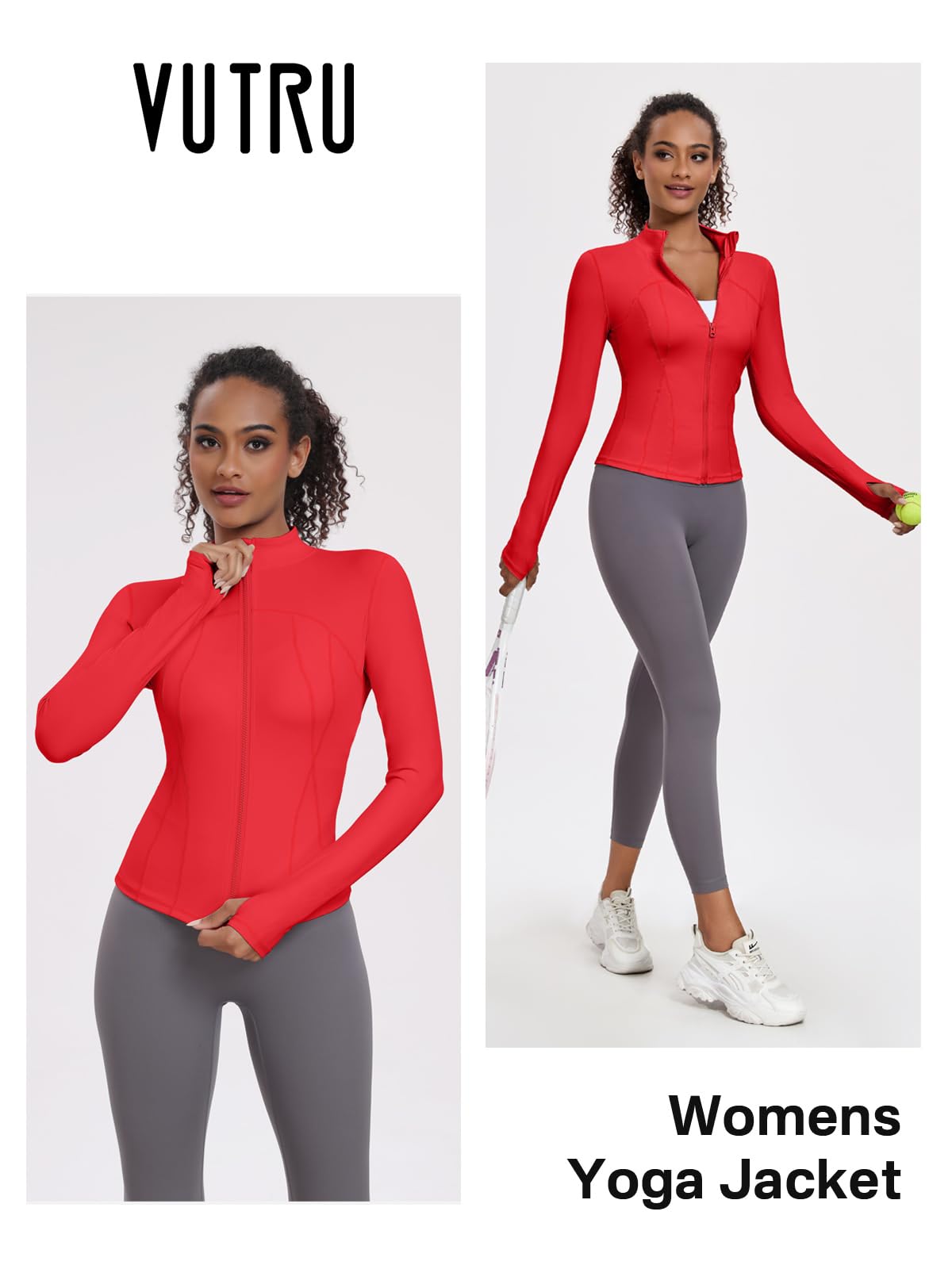 VUTRU Women's Lightweight Slim Fit Full Zip Workout Jacket - Yoga, Running & Athletic Track Jacket for Active Lifestyles | Gym, Outdoor Exercise & Casual Wear