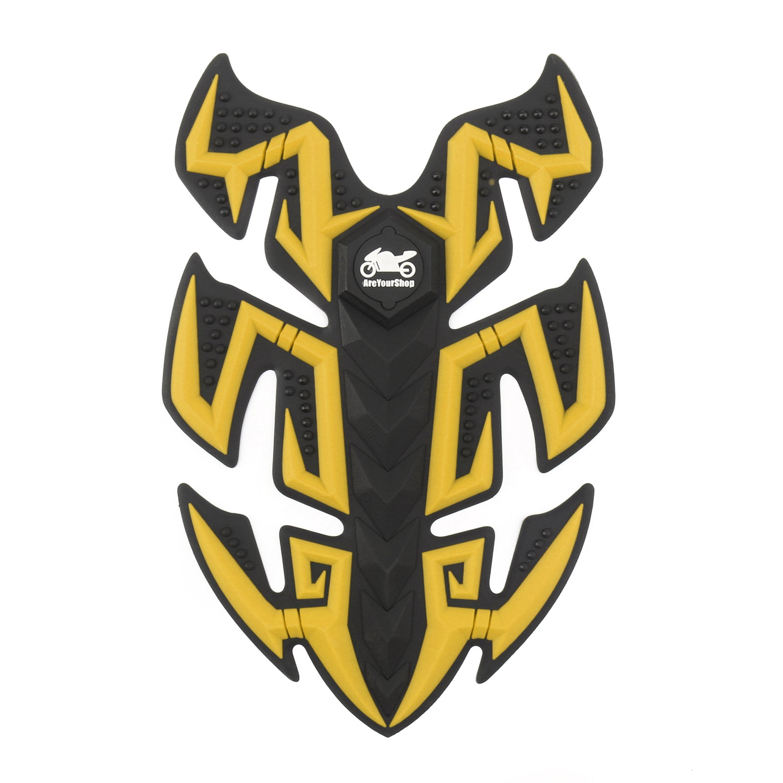 1 Pcs Non-Slip Rubber Motorcycle Gas Tank Pad Protector - Fish Bone Design for Sport Bikes - Oil & Scratch Resistant (Perfect for Harley, Ducati, Yamaha & More) - Ideal for Long Rides & Bike Protection